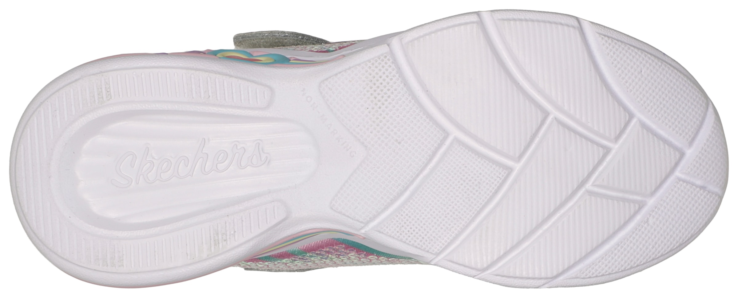 Skechers Kids Sneaker »SWEETHEART LIGHTS«, Klettschuh, Freizeitschuh, Blinkschuh mit schimmerndem Metallic Look