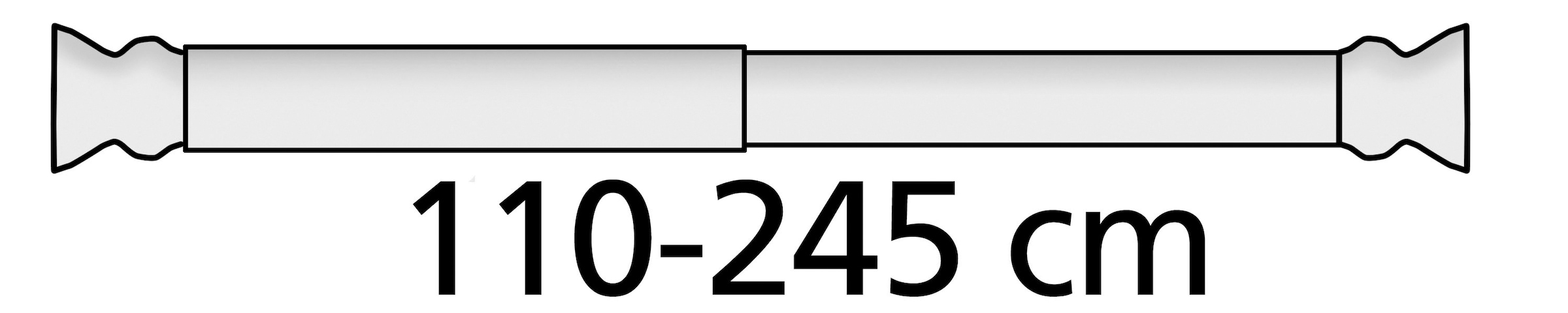 Teleskopstange Breite Klemmstange stark Duschvorhänge, cm für »Extra weiß«, auf Rechnung bestellen ausziehbar, WENKO 110-245