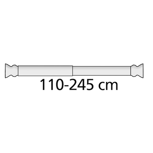 WENKO Klemmstange »Extra stark weiß«, ausziehbar, Teleskopstange für  Duschvorhänge, Breite 110-245 cm auf Rechnung bestellen