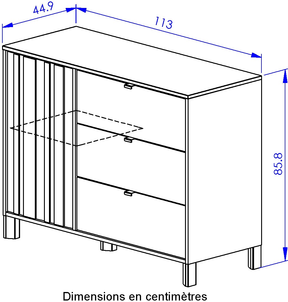 Gami Kommode »kommode Calypso 3 Schubladen 1 Tür«, Optimierter Stauraum mit dieser Kommode
