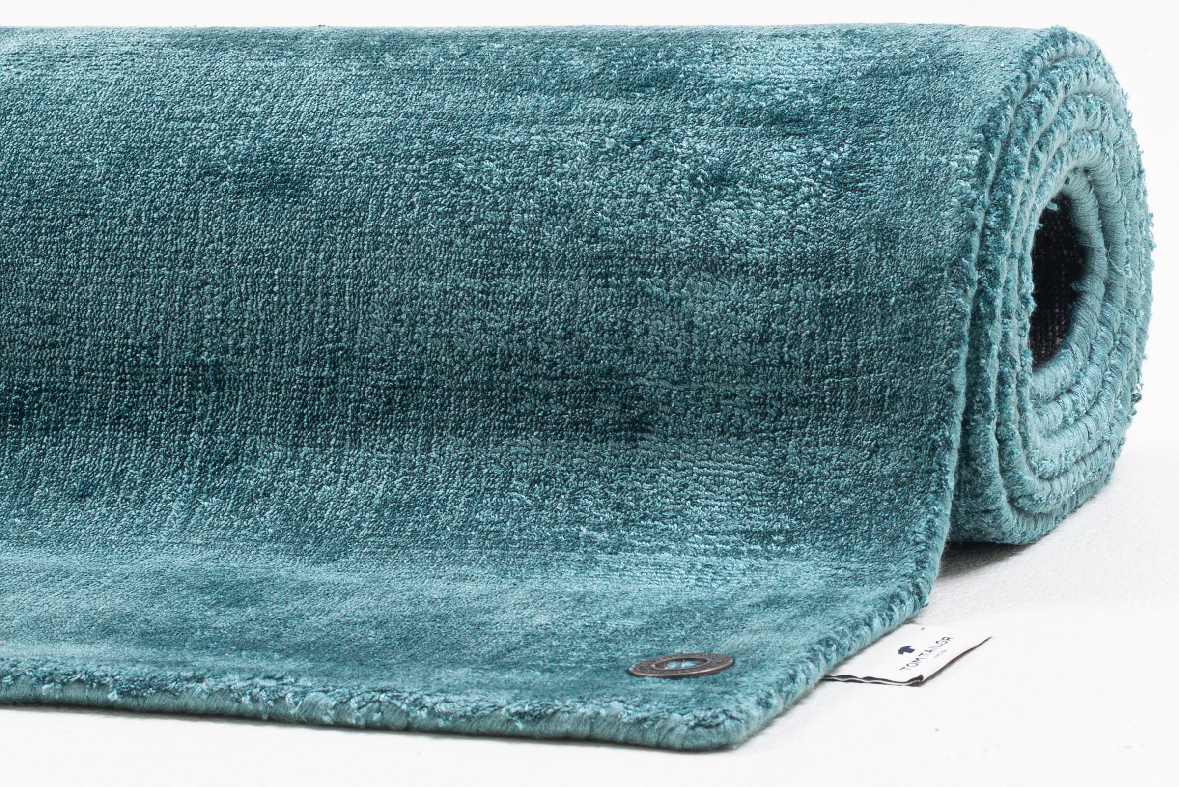 TOM TAILOR HOME Teppich »Shine uni« rechteckig 8 mm Höhe Handweb Teppich, 100% Viskose, handgewebt, mit elegantem Schimmer