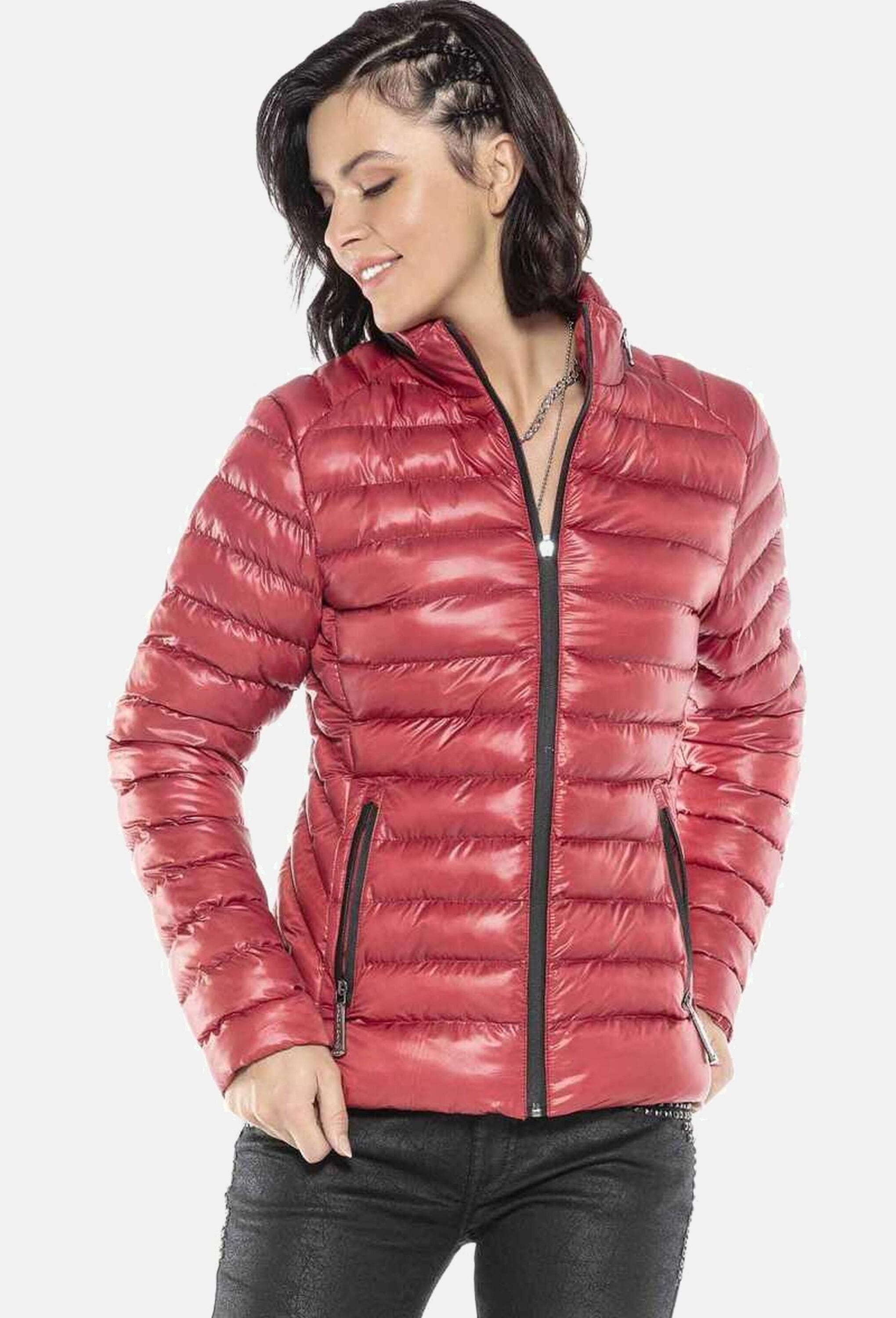 Cipo & Baxx Winterjacke »Cipo & Baxx Steppjacke in tollem Design« ohne Kapuze mit Markenpatch, WM113