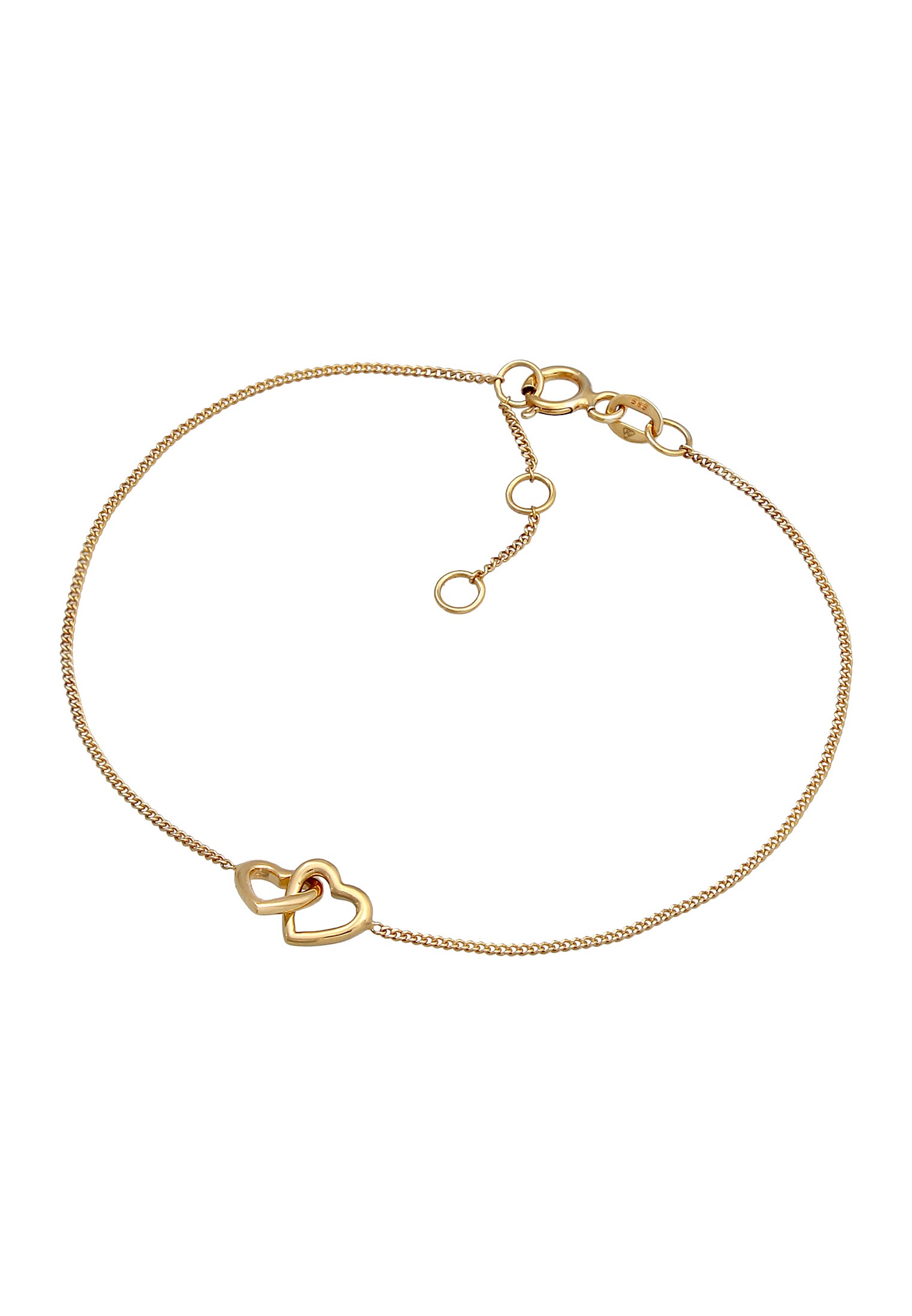 Elli Premium Armkette »Armband Herz Heart Verschlungen 585 Gelbgold«