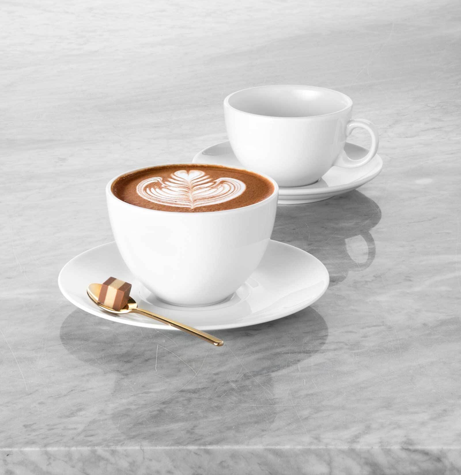 Seltmann Weiden Tasse »Cappuccinotassen mit Untertassen VIP. 220 ml 6er Set weiß« Spülmaschinenfest, Mikrowellensicher, Ofenfest