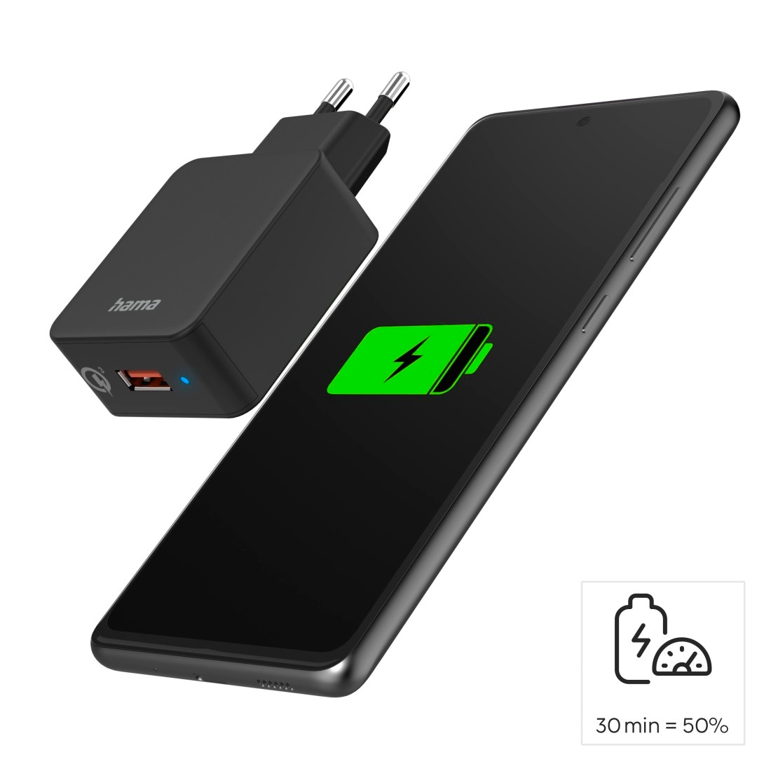 Hama USB-Ladegerät »Ladestecker USB A 19,5 Watt, Handy Schnellladegerät m Quick Charge 3.0«