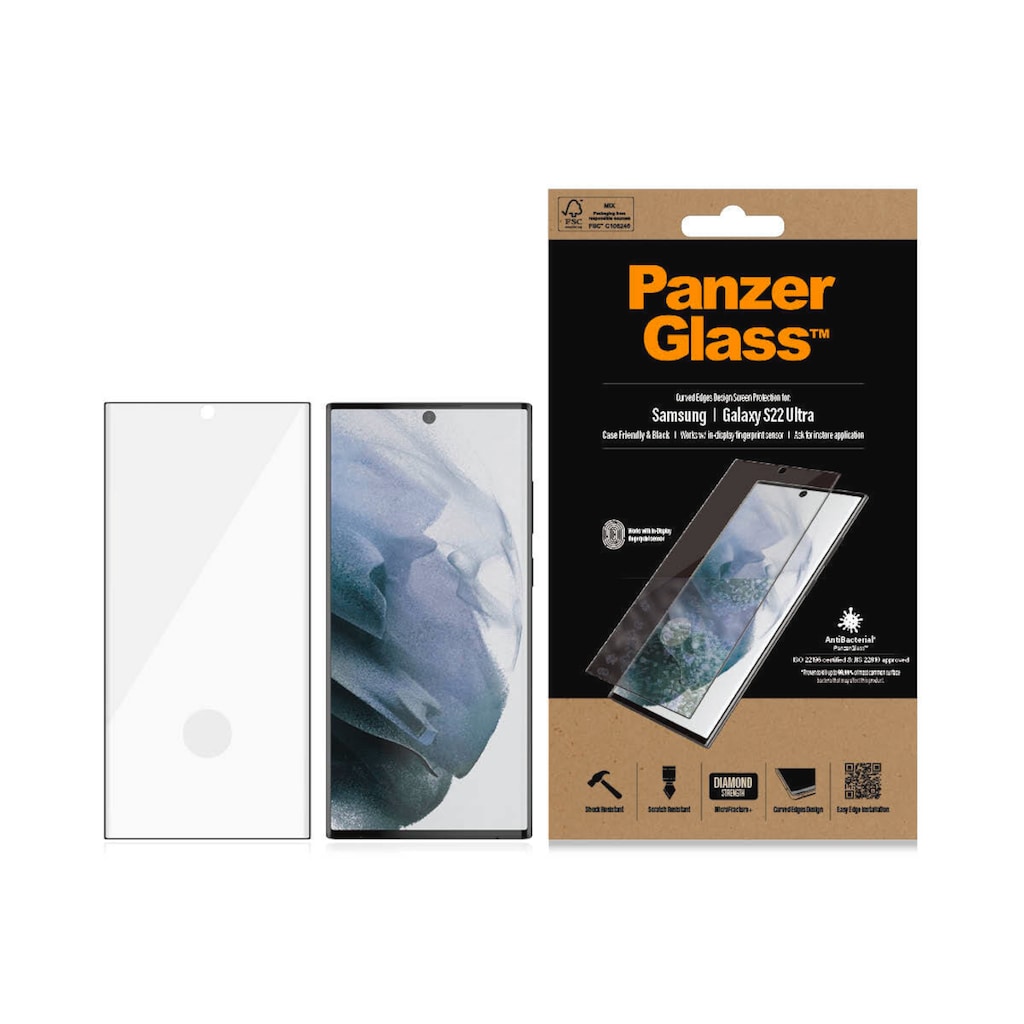 PanzerGlass Displayschutzglas »E2E Samsung Galaxy S22 Ultra Antibakteriel«, (1 St.)