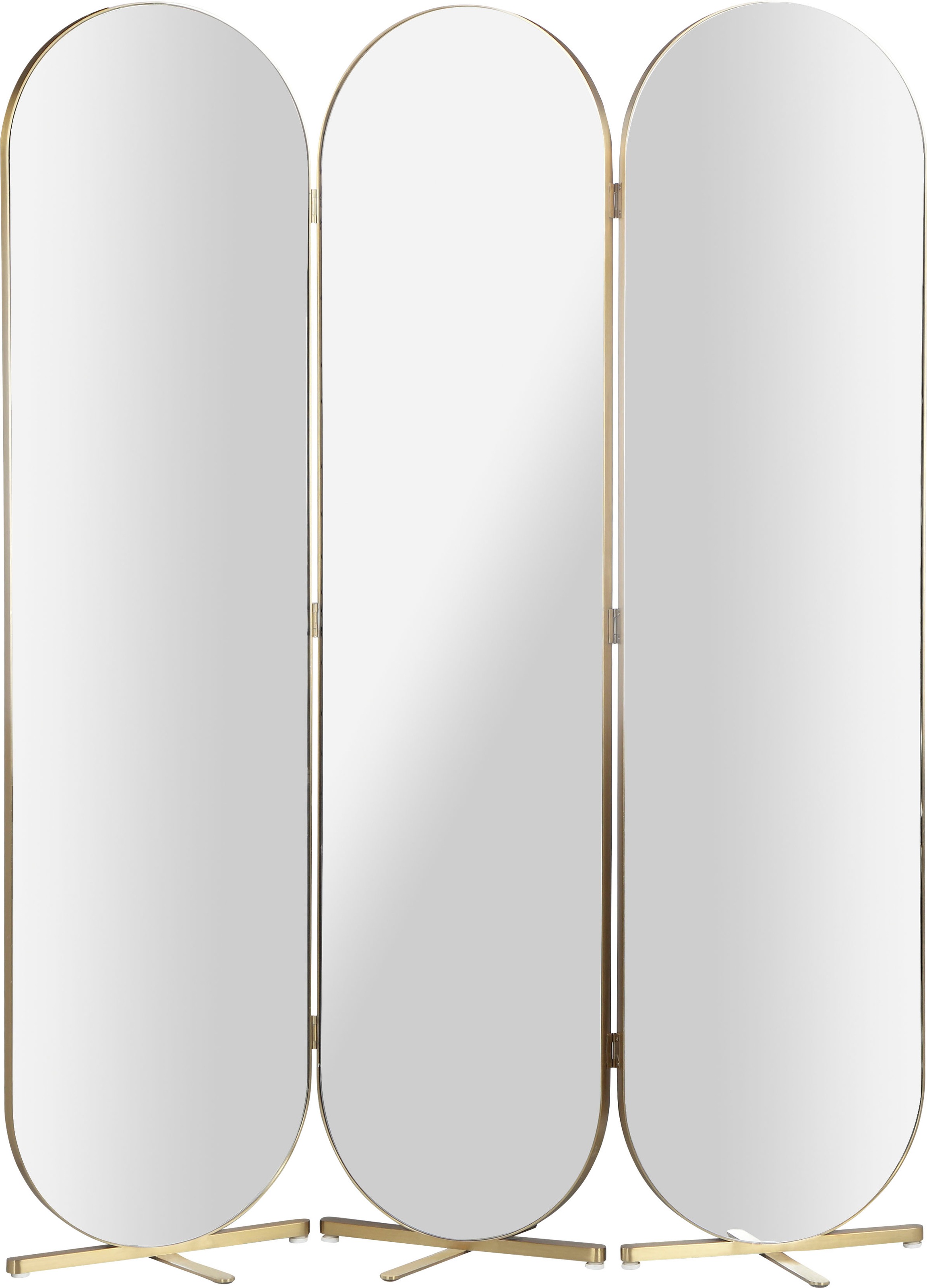 Guido Maria Kretschmer Home&Living Raumteiler, ovale Spiegelflächen, Rückseite mit Samtvelours Bezug, Breite 138,5 cm