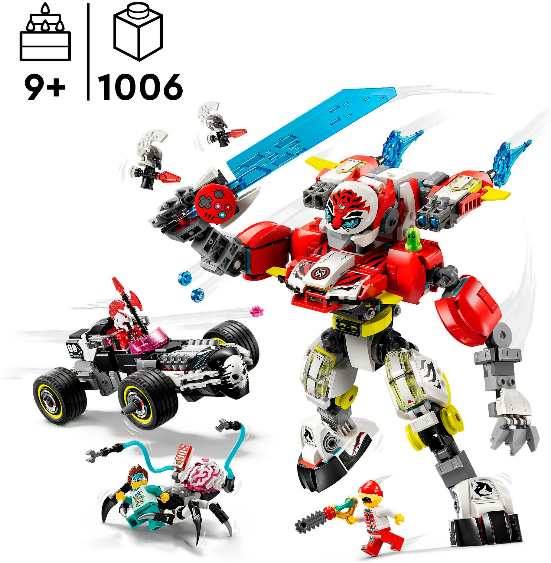 LEGO® Konstruktionsspielsteine »Coopers Tiger-Mech und Zero's Hot Rod Auto (71497), LEGO DREAMZzz« Made in Europe