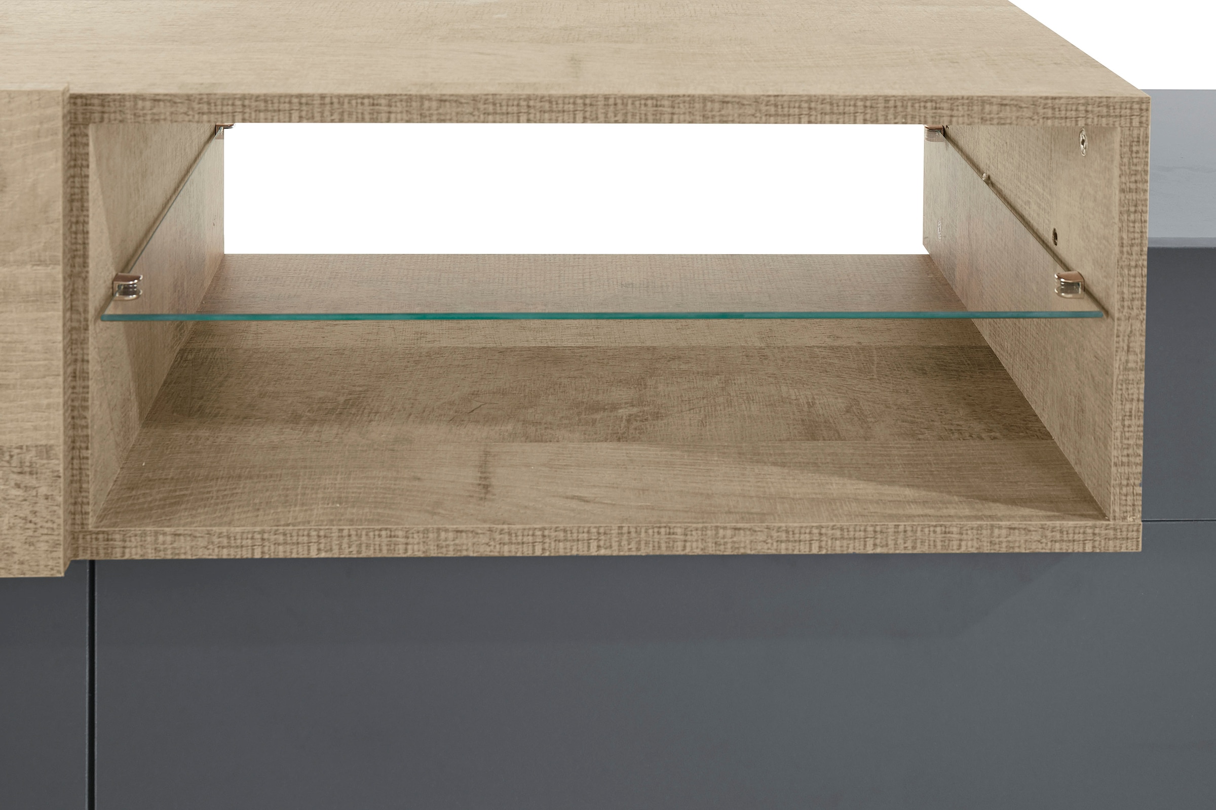 INOSIGN Lowboard »Coro,Lowboard,TV-Kommode,TV-Möbel,TV-Bank«, mit 2 Klappen, 1 Tür, 1 Glasboden, Breite 160