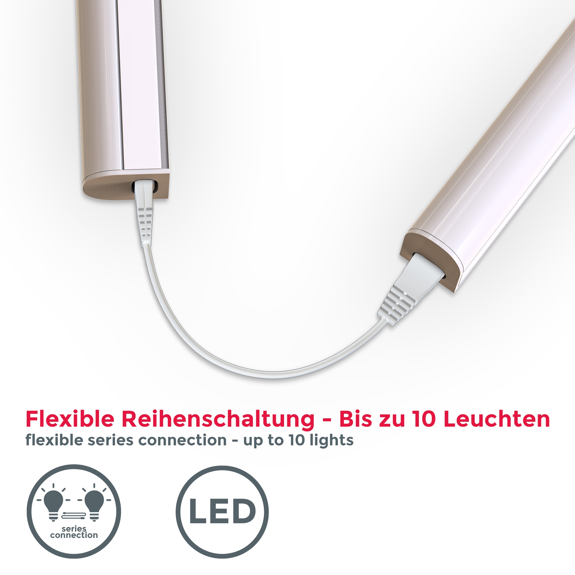 B.K.Licht LED Lichtleiste, 1 flammig, Leuchtmittel LED-Board | LED fest integriert, Lichtleiste, Küchenlampe, Stecksystem, 15W 1.200 Lumen 4.000K, weiß