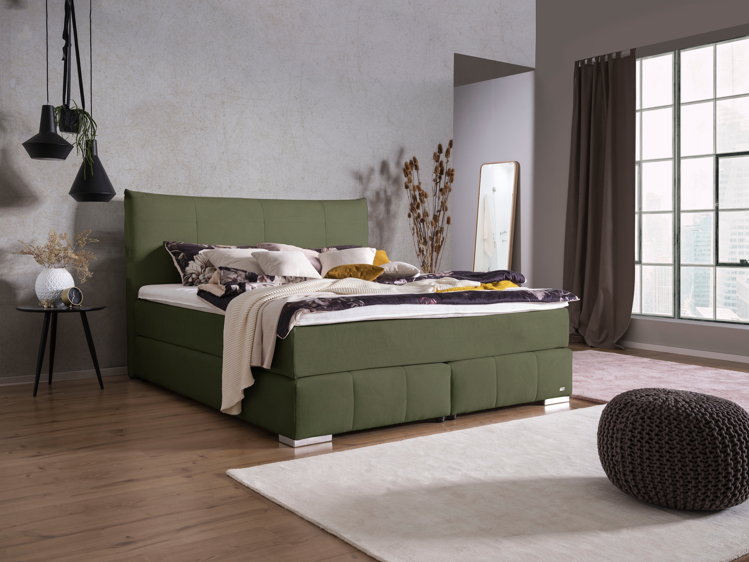alina Boxspringbett »Luga«, 188 cm breit, inkl. Matratze und Komfortschaum-Topper