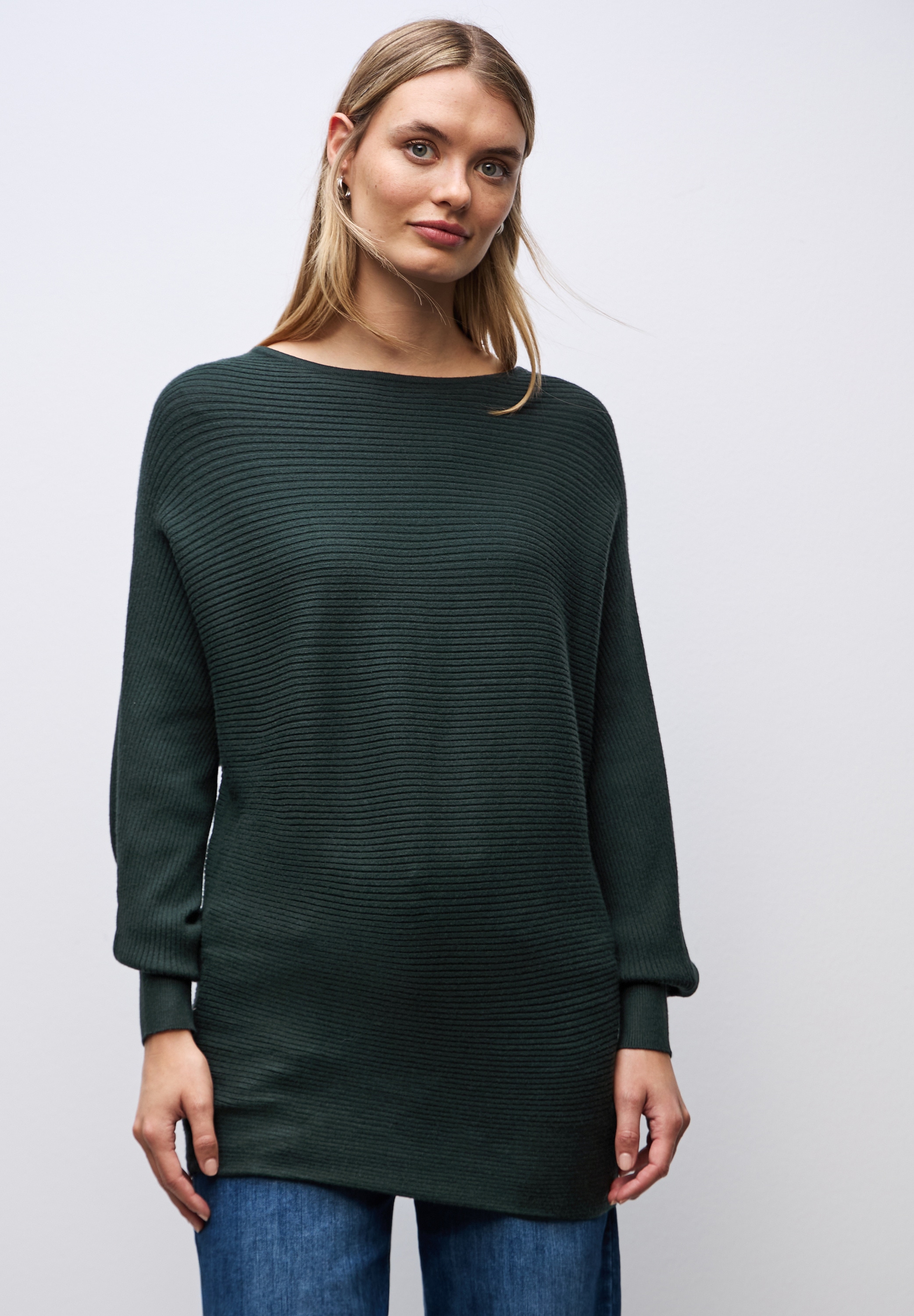STREET ONE Strickpullover mit feiner Struktur und weitem Schnitt