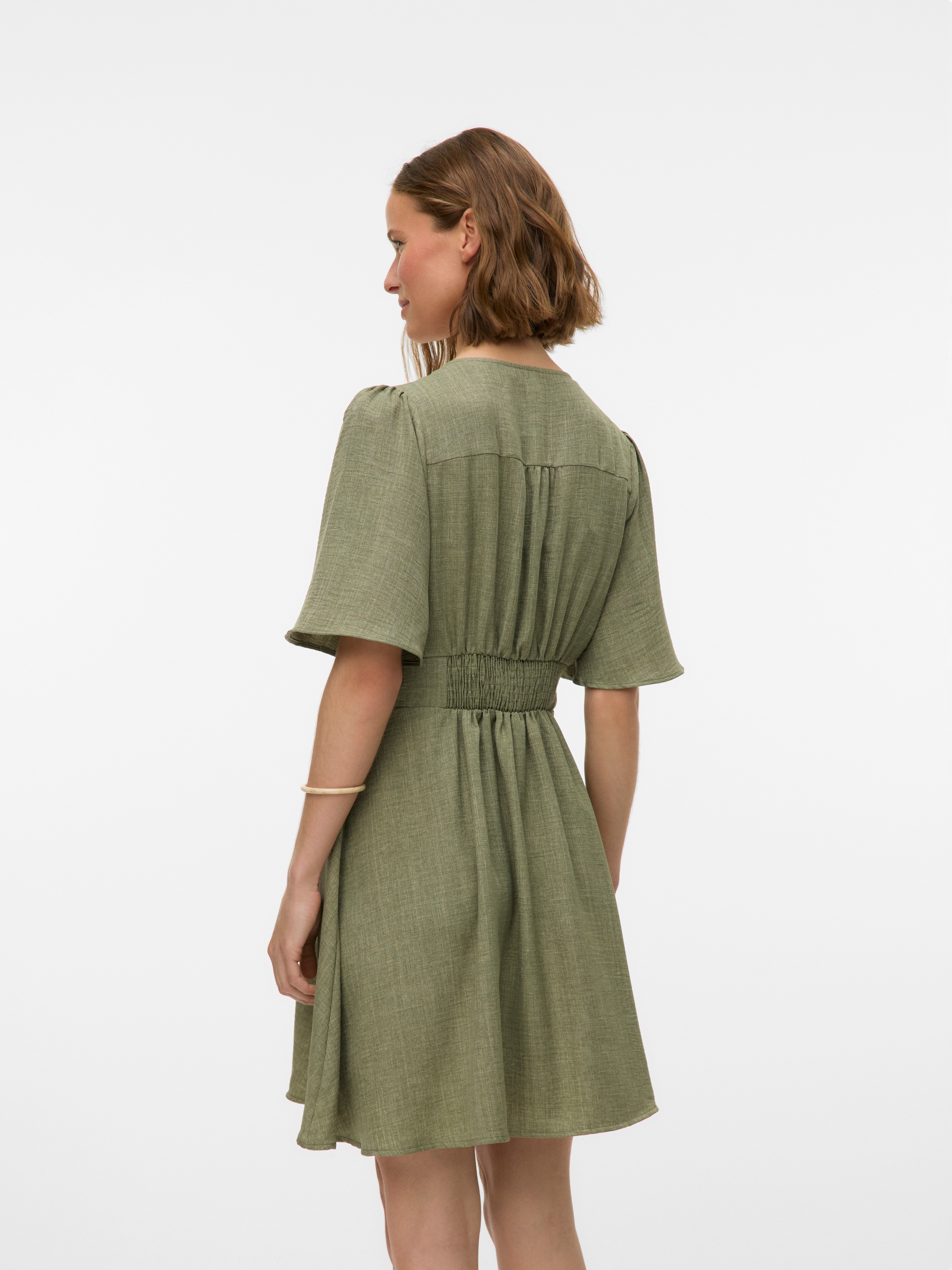 Vero Moda Minikleid »VMMELANEY 2/4 SHORT DRESS WVN NOOS« Sommerkleid, Kunsfaser, taillierte Form