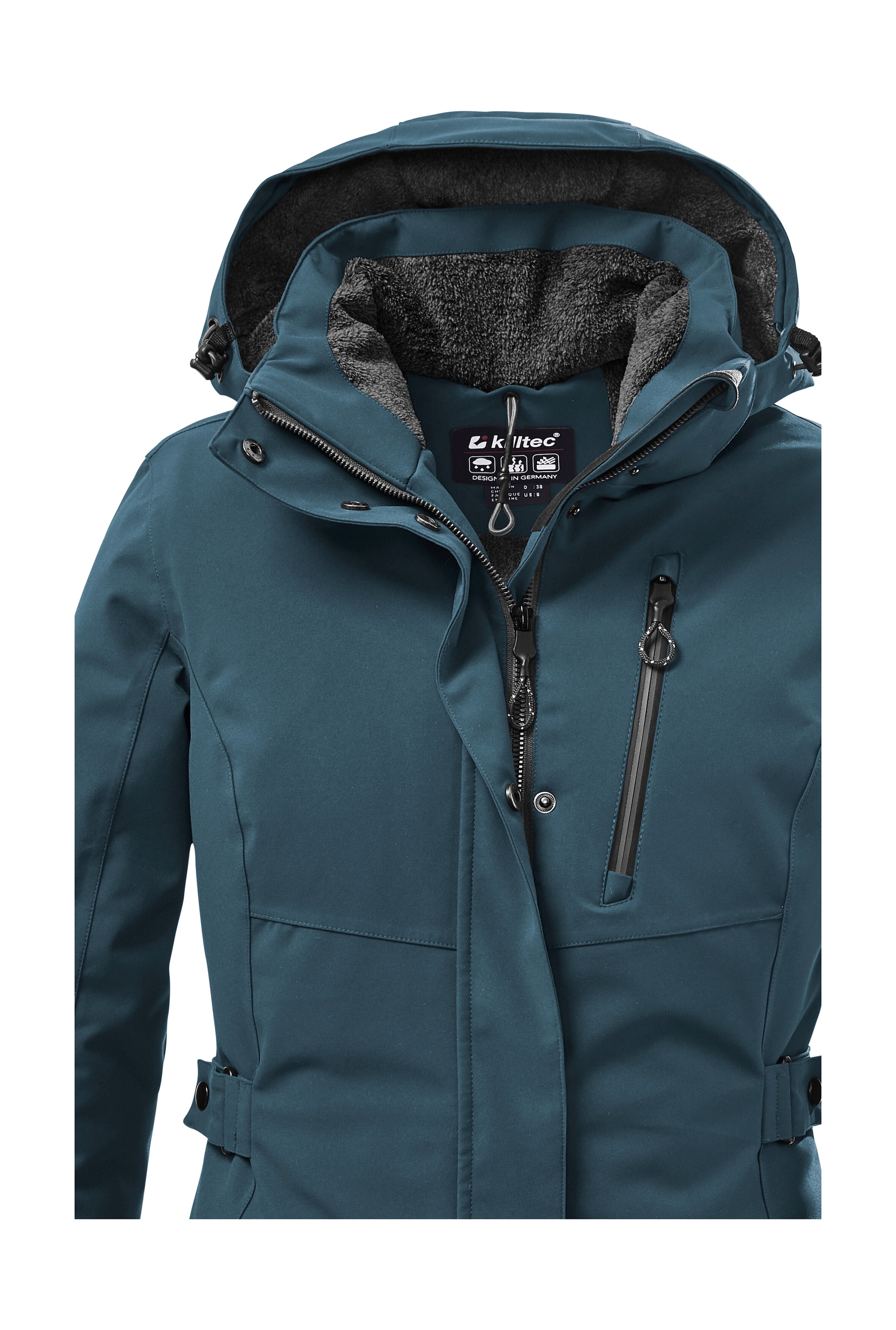 Killtec Parka »KOW 165 WMN PRK«, Wasser- und winddichter Parka mit Teddyfleece und abnehmbarer Kapuze