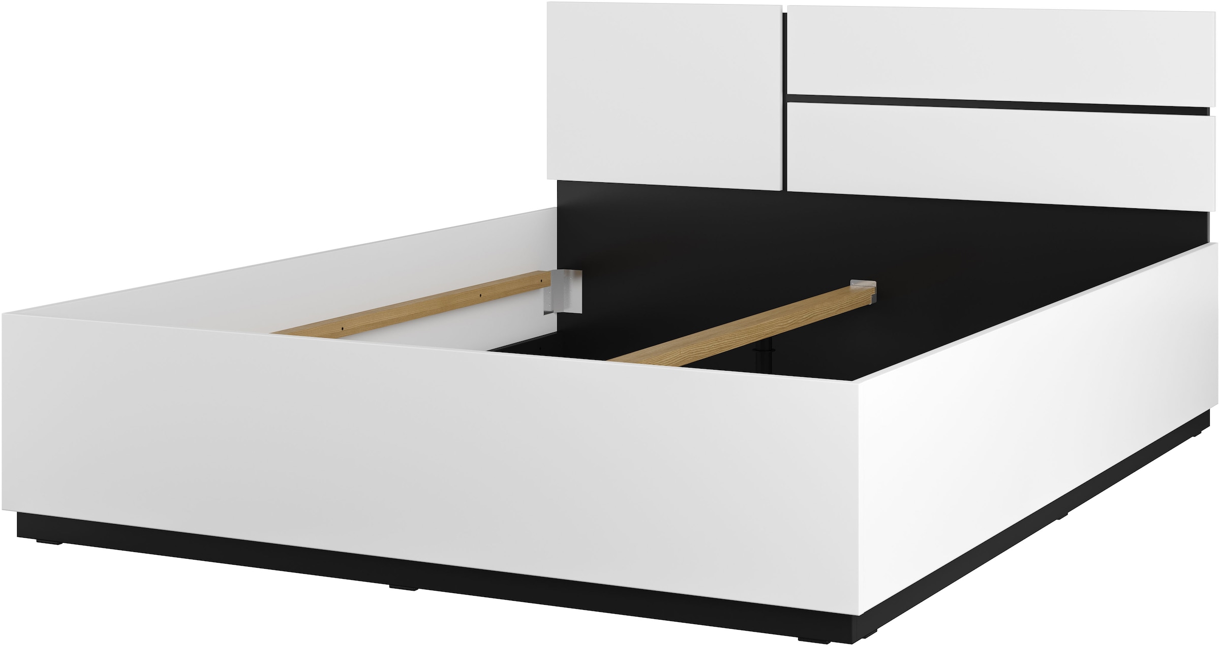 Home affaire Schlafzimmer-Set »Cross, moderne, grifflose Optik, FSC-zertifiziert«, (4 tlg., Bett 180x200cm, 2 Nachtkommoden, Schrank 2-oder 4-türig), Komplettschlafzimmer-Set