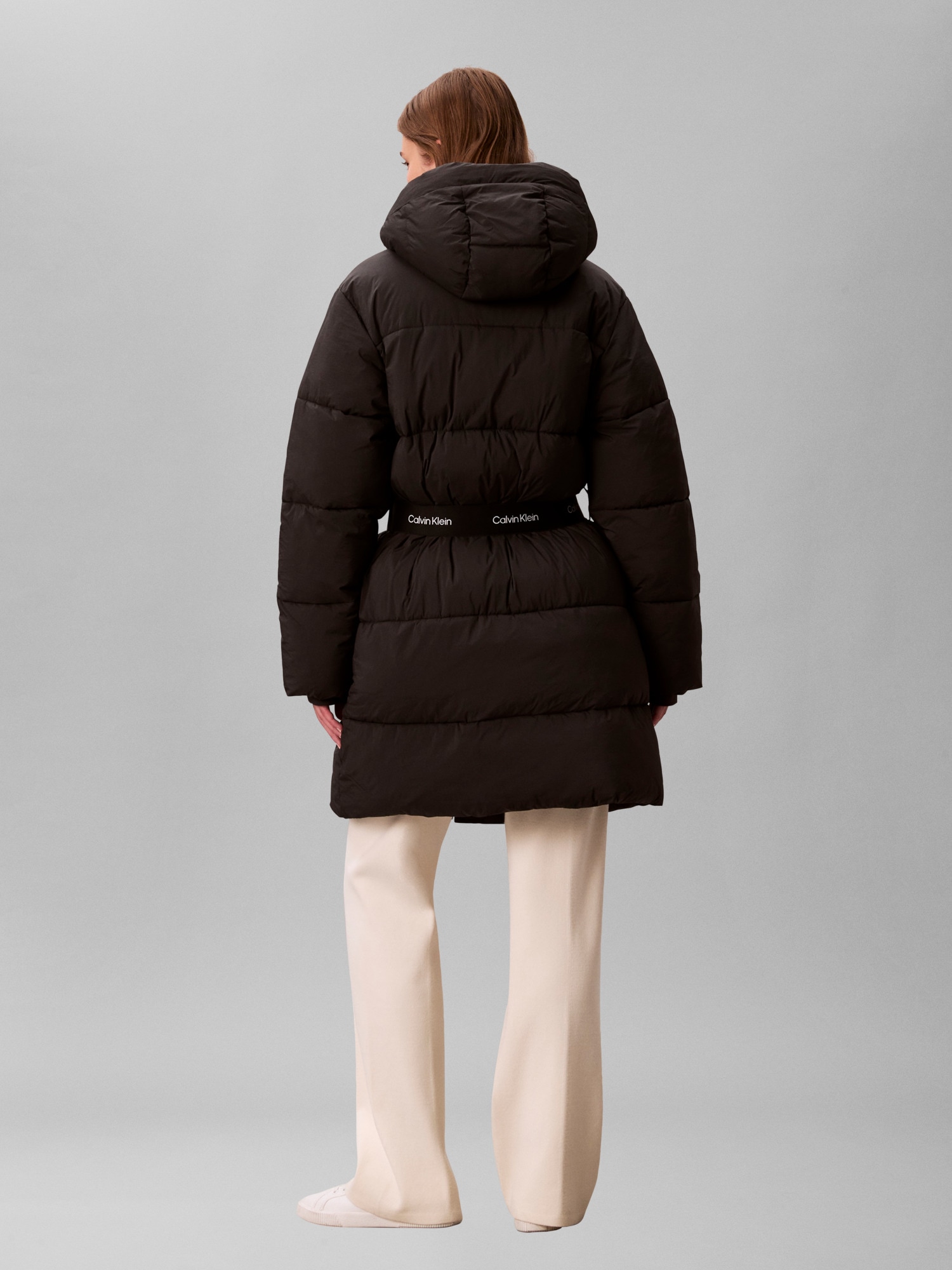 Calvin Klein Jeans Steppmantel »BELTED MIDWEIGHT LONG PUFFER« Mit Rundhalsausschnitt, regular fit