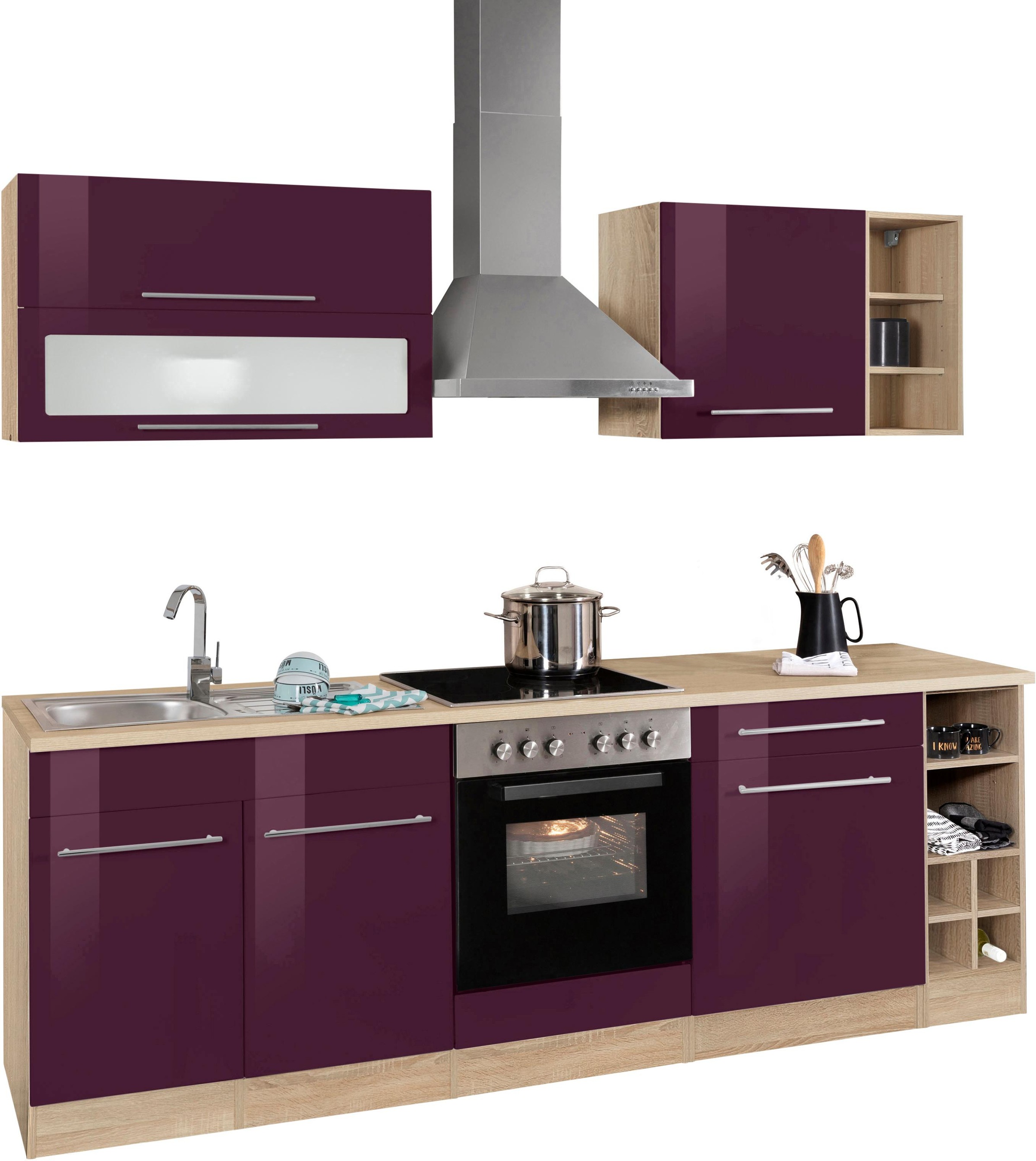 KOCHSTATION Küchenzeile »KS-Eton«, mit E-Geräten, Breite 240 cm
