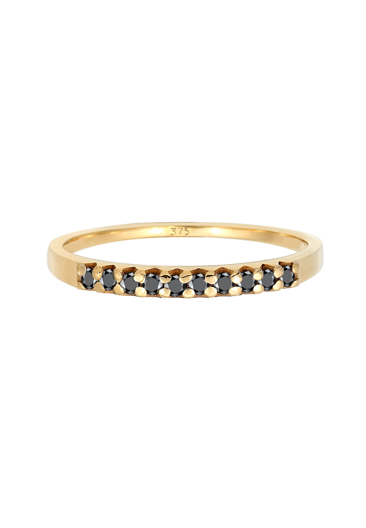 Elli DIAMONDS Diamantring »Ring Diamant Schwarz Brillantschliff (0.15 ct) 375 Gelbgold«
