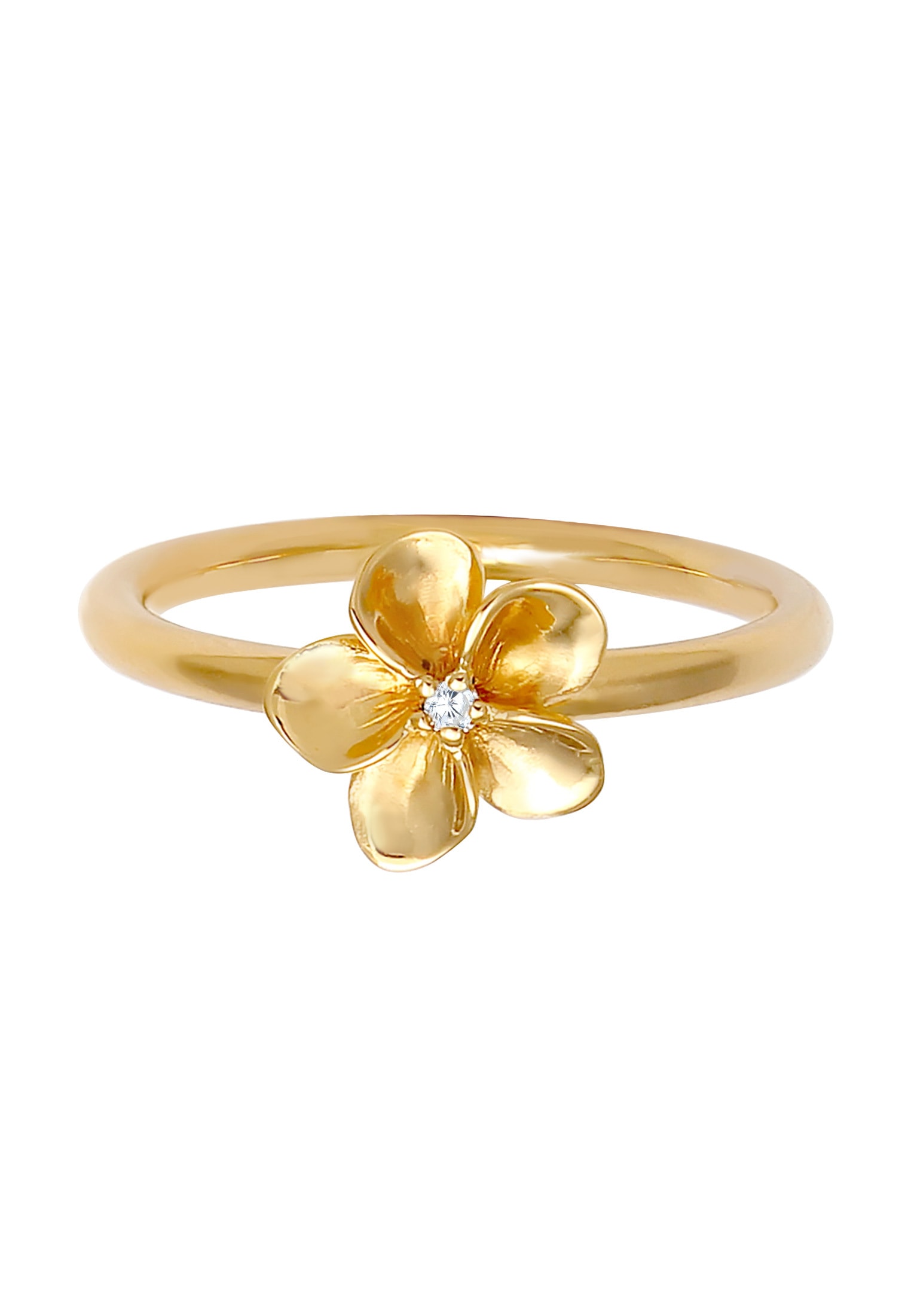 Nenalina Silberring »Ring Frangipani Blüte Blume Zirkonia 925 Silber«