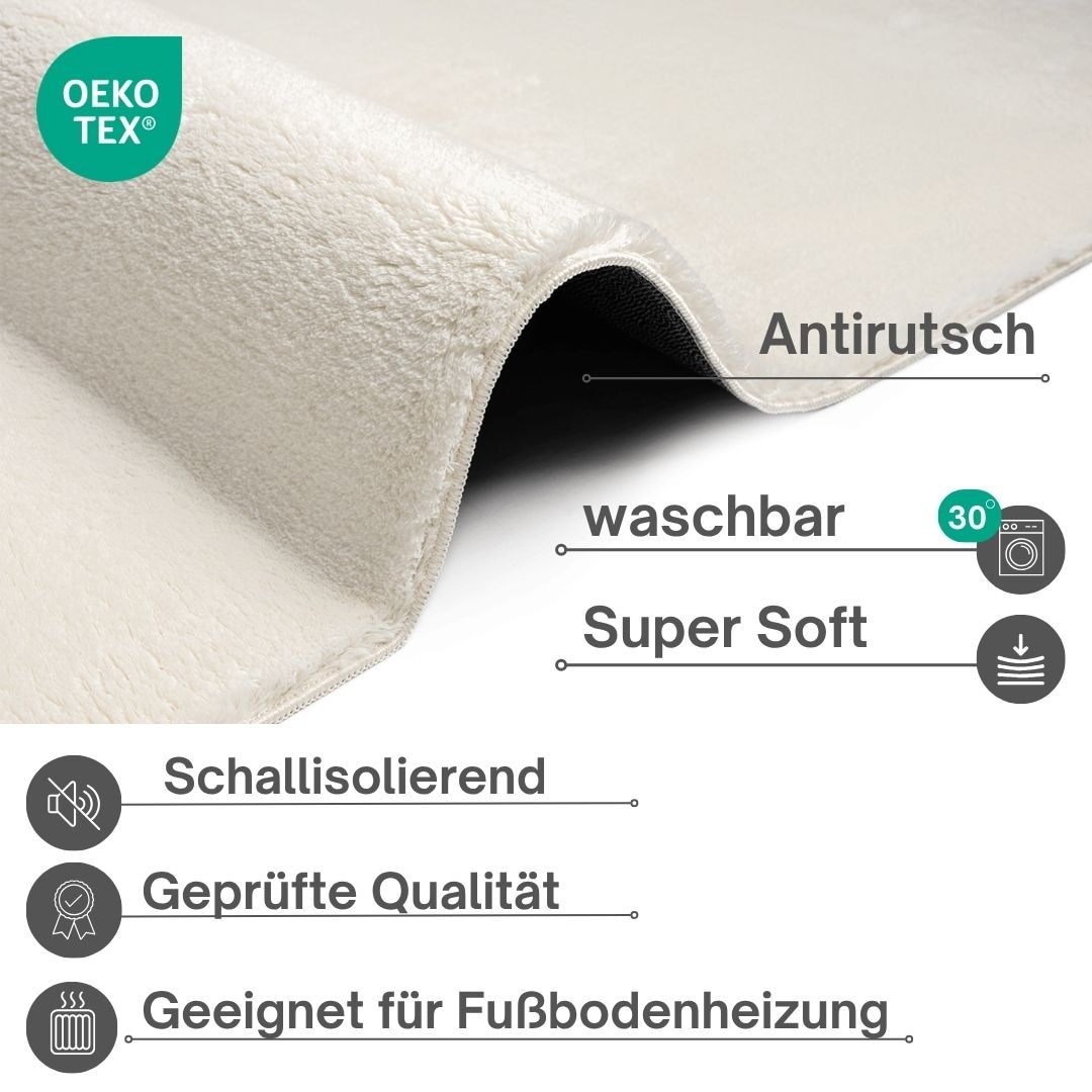 my home Teppich »Arabell, Kunstfellteppich, Felloptik, waschbar,« rechteckig 16 mm Höhe flauschig, kuschelig, Anti-Rutsch-Unterseite, Wohnzimmer, Schlafzimmer