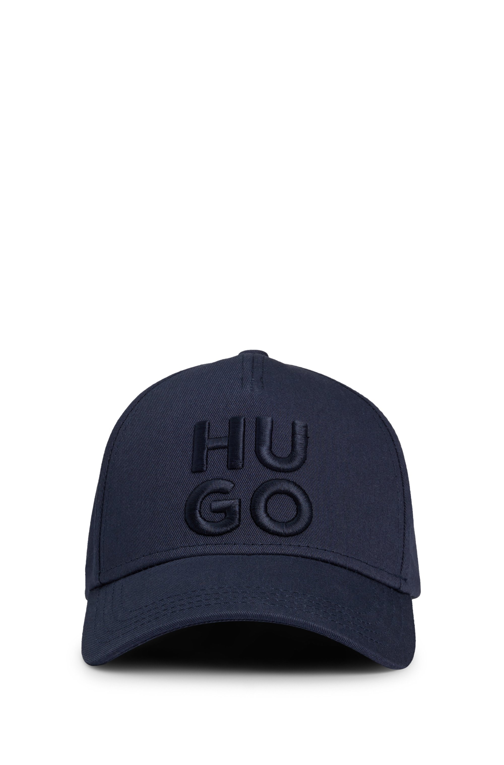 HUGO Fitted Cap »Jude-Stacked«, mit 3D Logostickerei, verstellbarer Verschluss, unisex