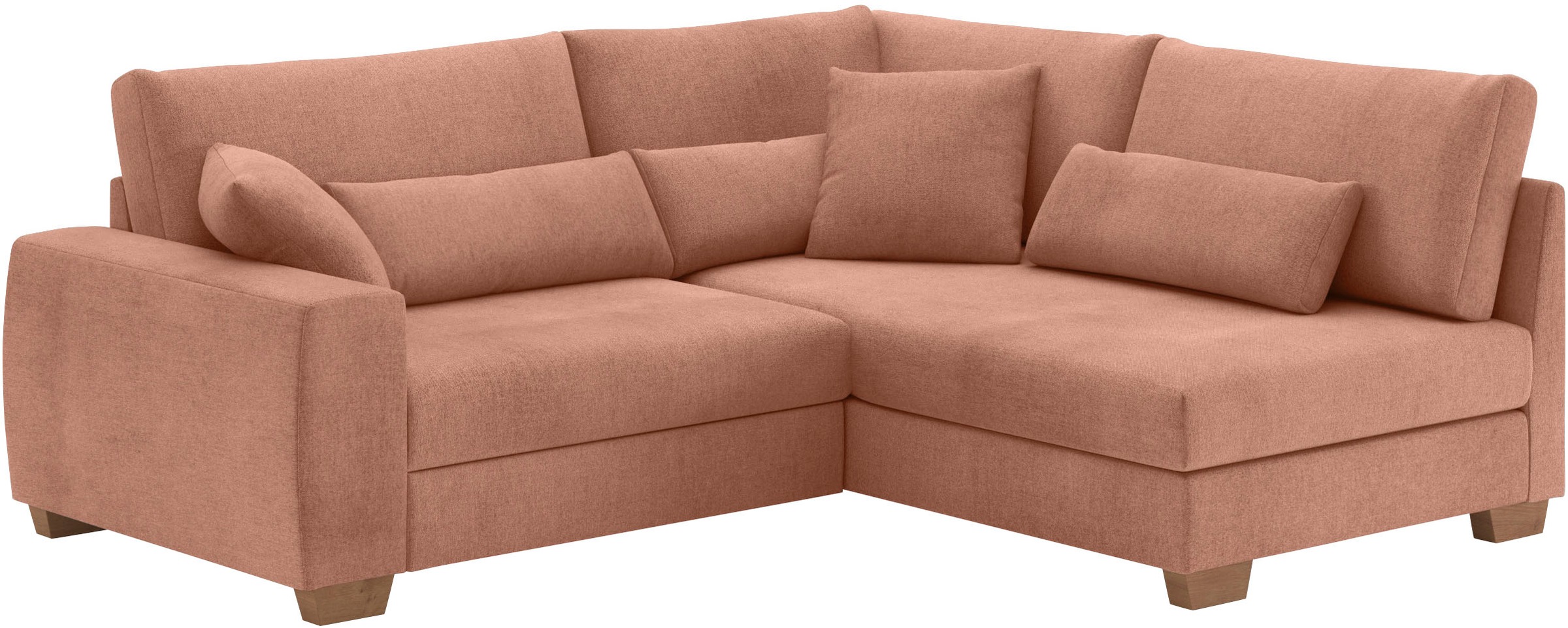Mr. Couch Ecksofa »Helena L-Form, bis 140 kg belastbar«, mit Taschenfederkern, wahlweise mit Bettfunktion