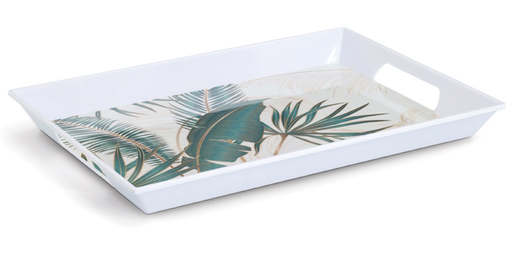 Zeller Melamintablett 'Palm leaves' 50 x 4,7 x 34,8 cm
