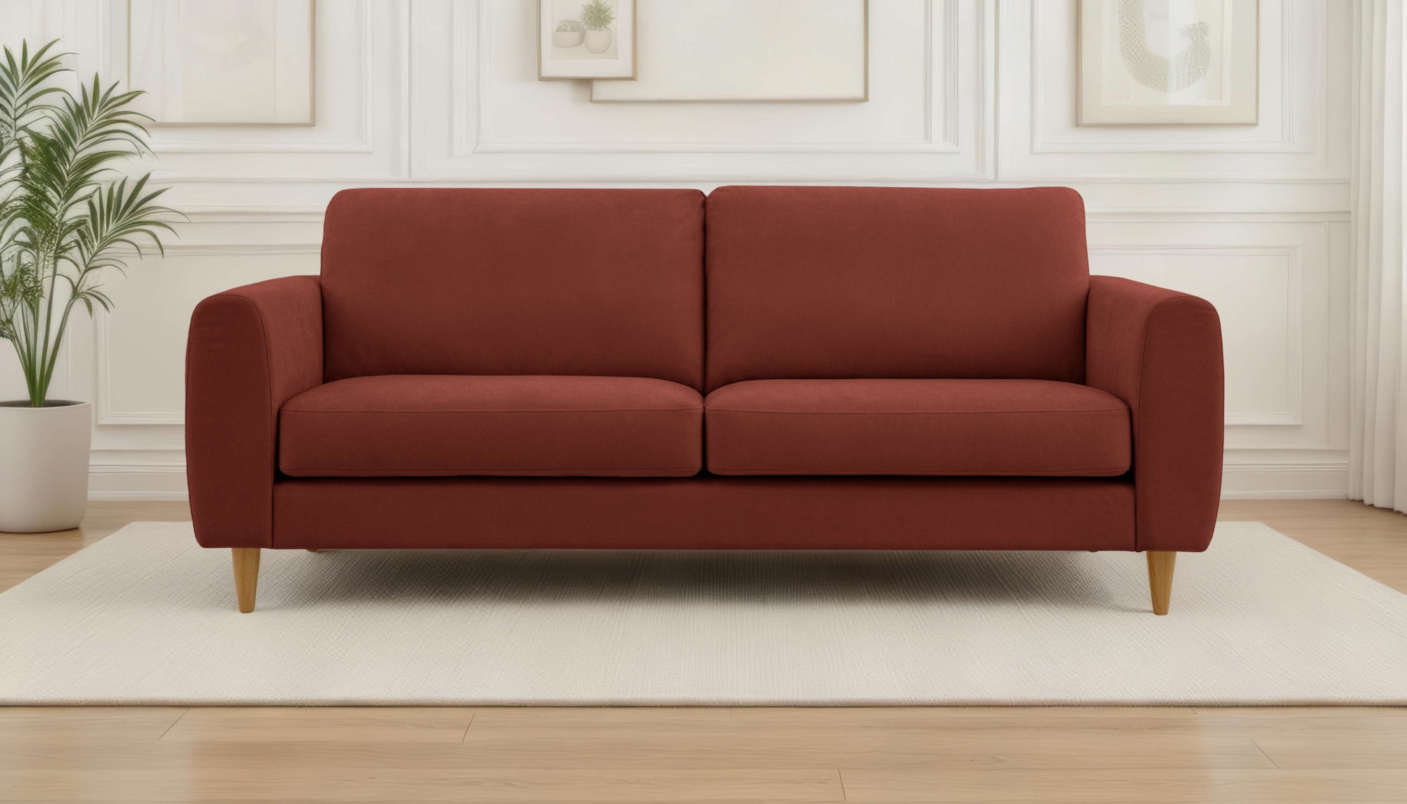 OTTO home 3-Sitzer »Finnian« 212 cm, Chenille, elegante Massivholzfüße