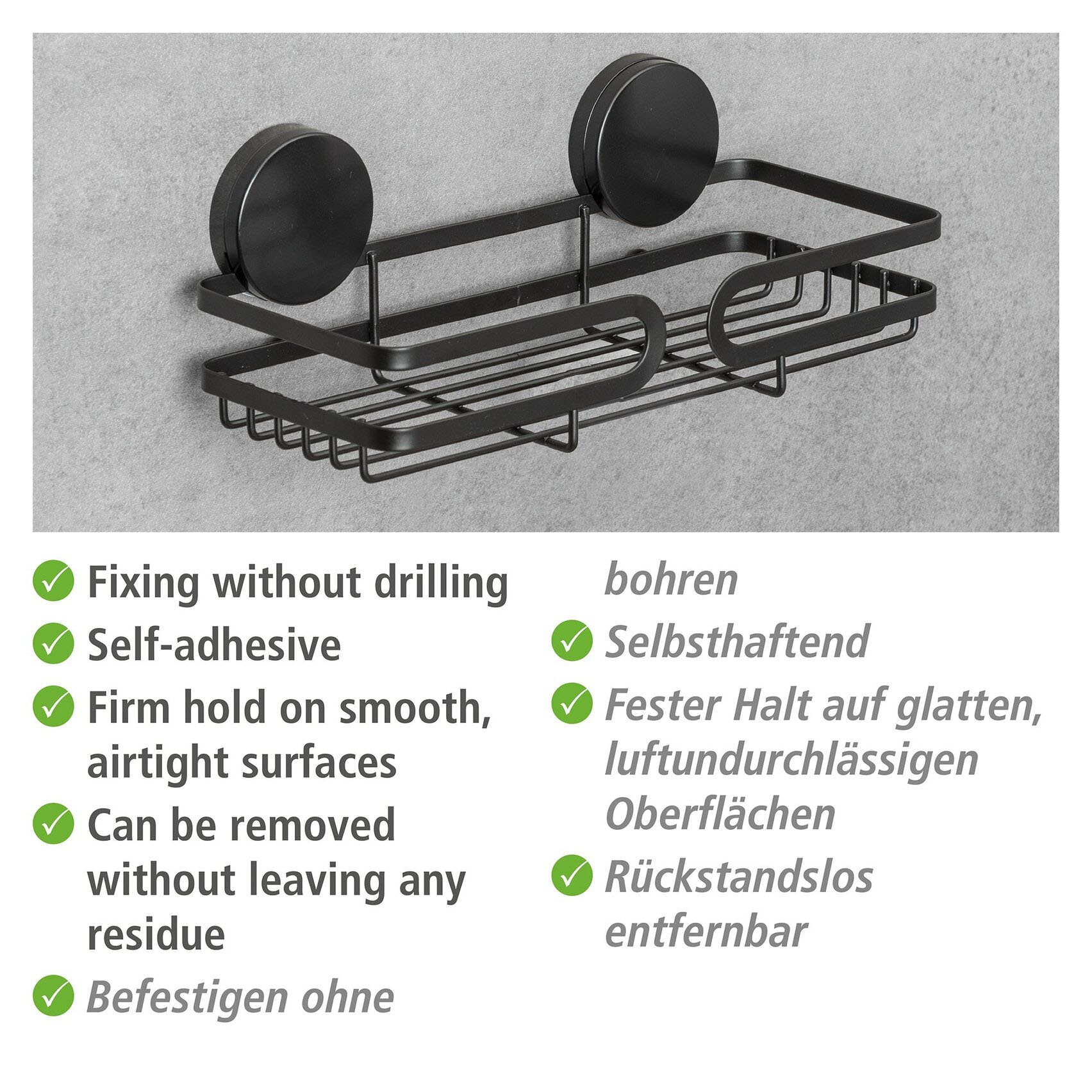 WENKO Duschablage »Static-Loc® Plus  Pavia« Badezimmer-Ablage, Befestigen ohne bohren