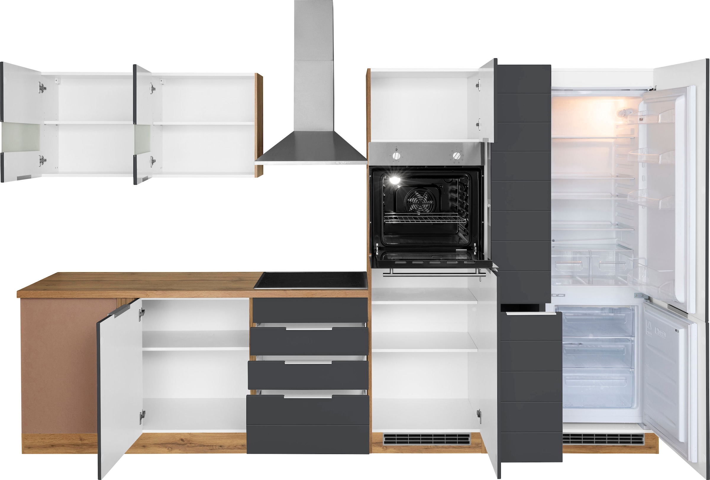 KOCHSTATION Winkelküche »KS-Luhe« Stellbreite 240x330 cm, wahlweise mit oder ohne E-Geräten, MDF-Fronten