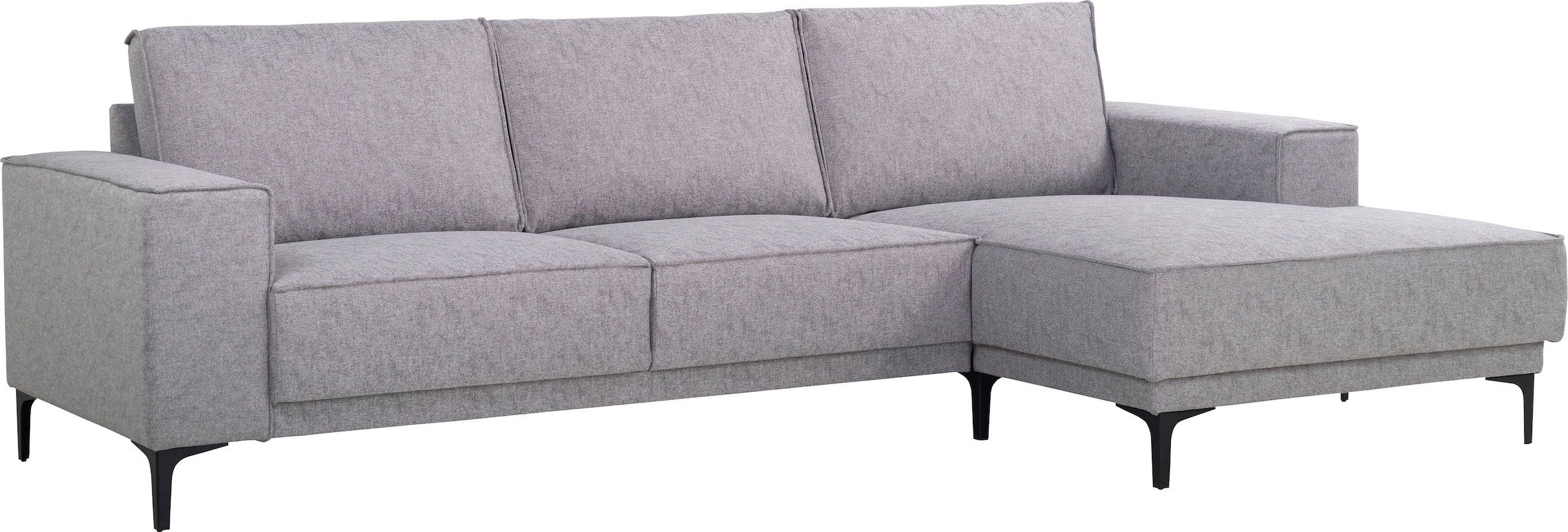 Places of Style Ecksofa »Polsterecke Oland, Struktur, Flachgewebe, Luxus-Microfaser, Boucle«, L-Form, 280 cm, Wellenunterfederung, Skandi-Design, Metallfüße