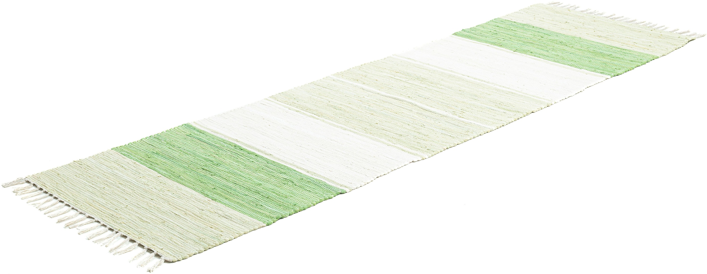 »Stripe Handweb Cotton«, rechteckig, Flachgewebe, THEKO handgewebt, Fransen Baumwolle, reine mit Läufer