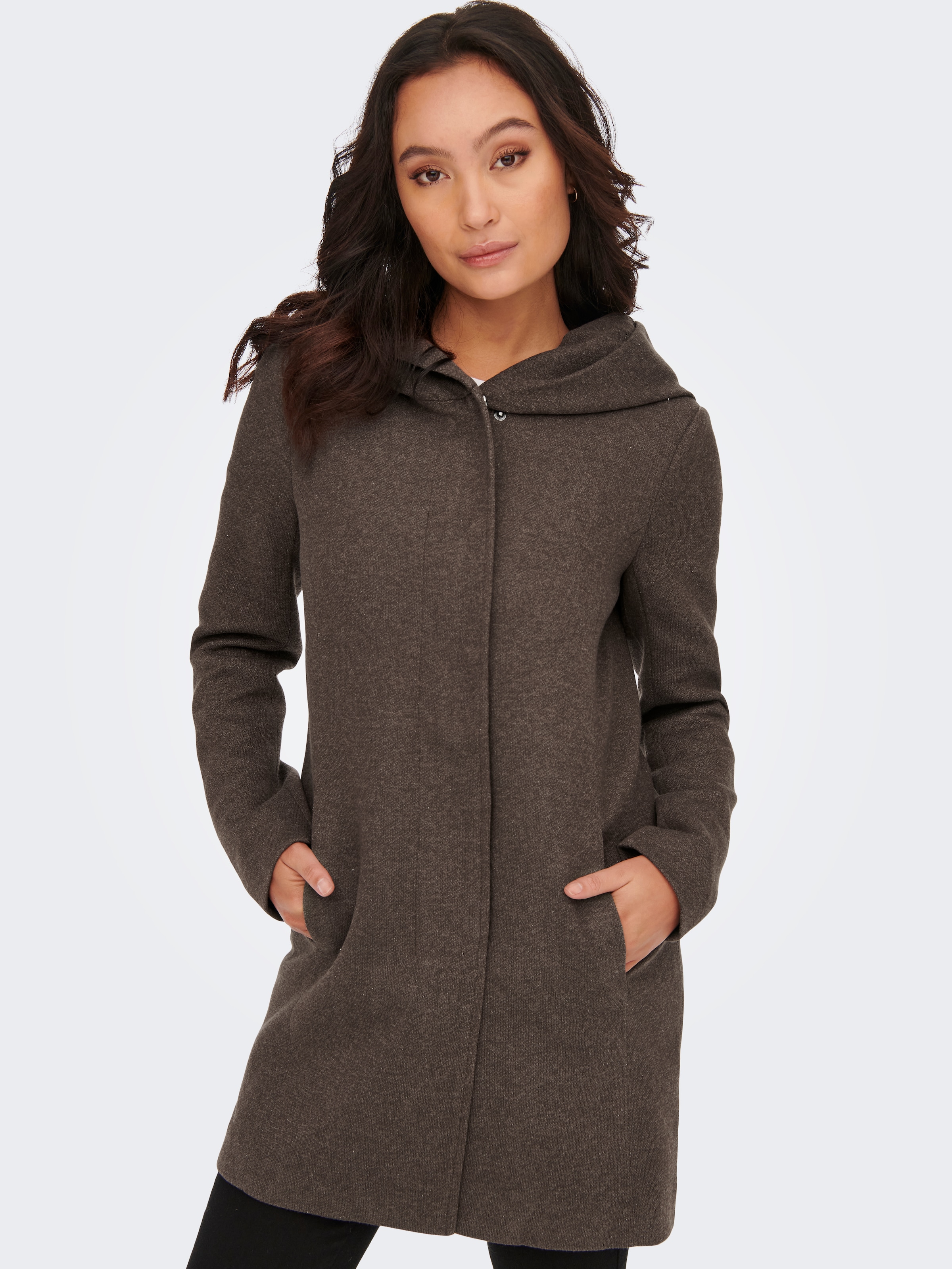 ONLY Langjacke »ONLSEDONA LIGHT COAT OTW NOOS«, mit Kapuze, in melierter Optik