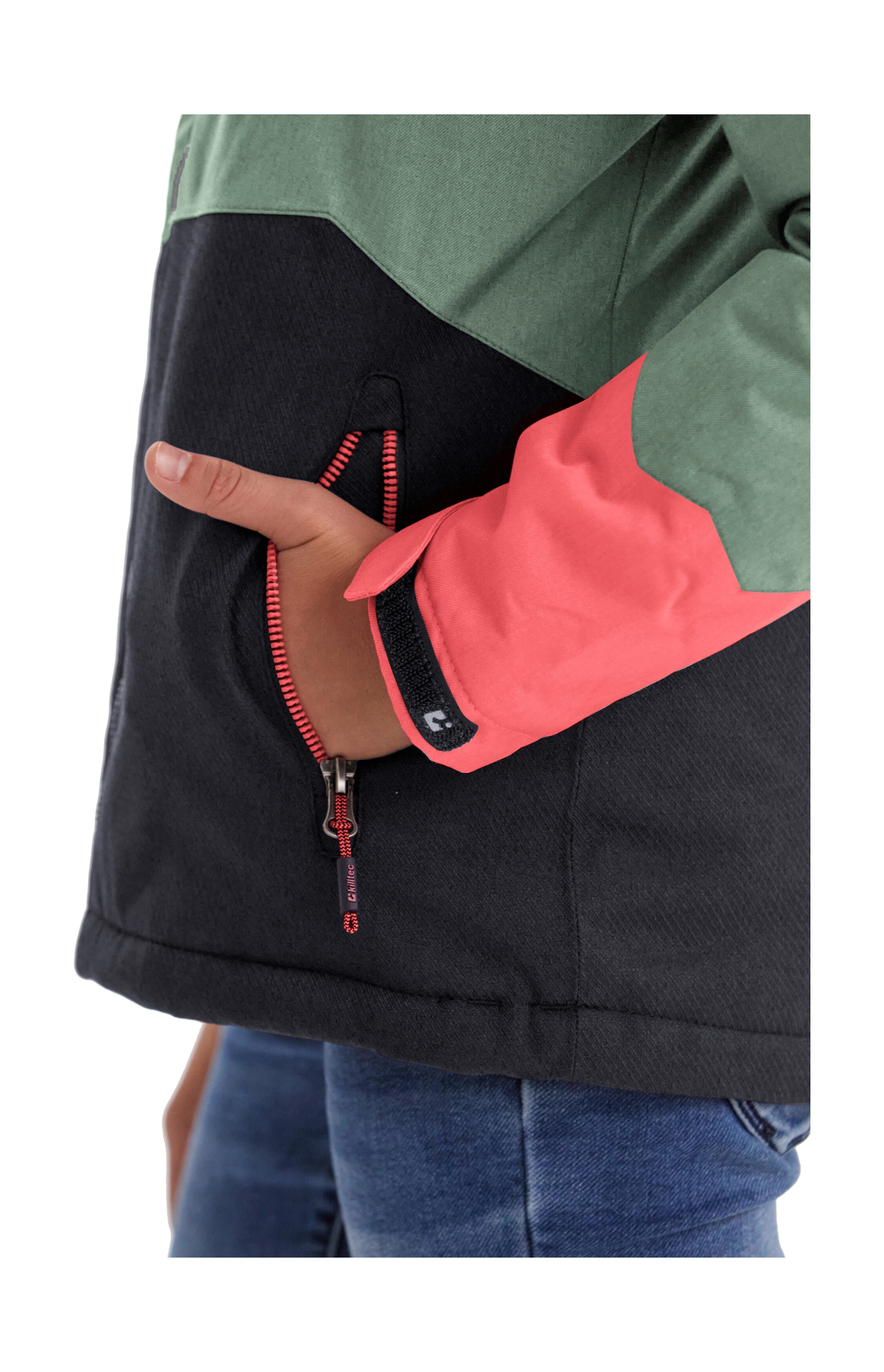 Killtec Outdoorjacke »Lynge GRLS JCKT B«, Wasserdichte Winterjacke mit Kapuze, Fleece, verstellbaren Ärmeln
