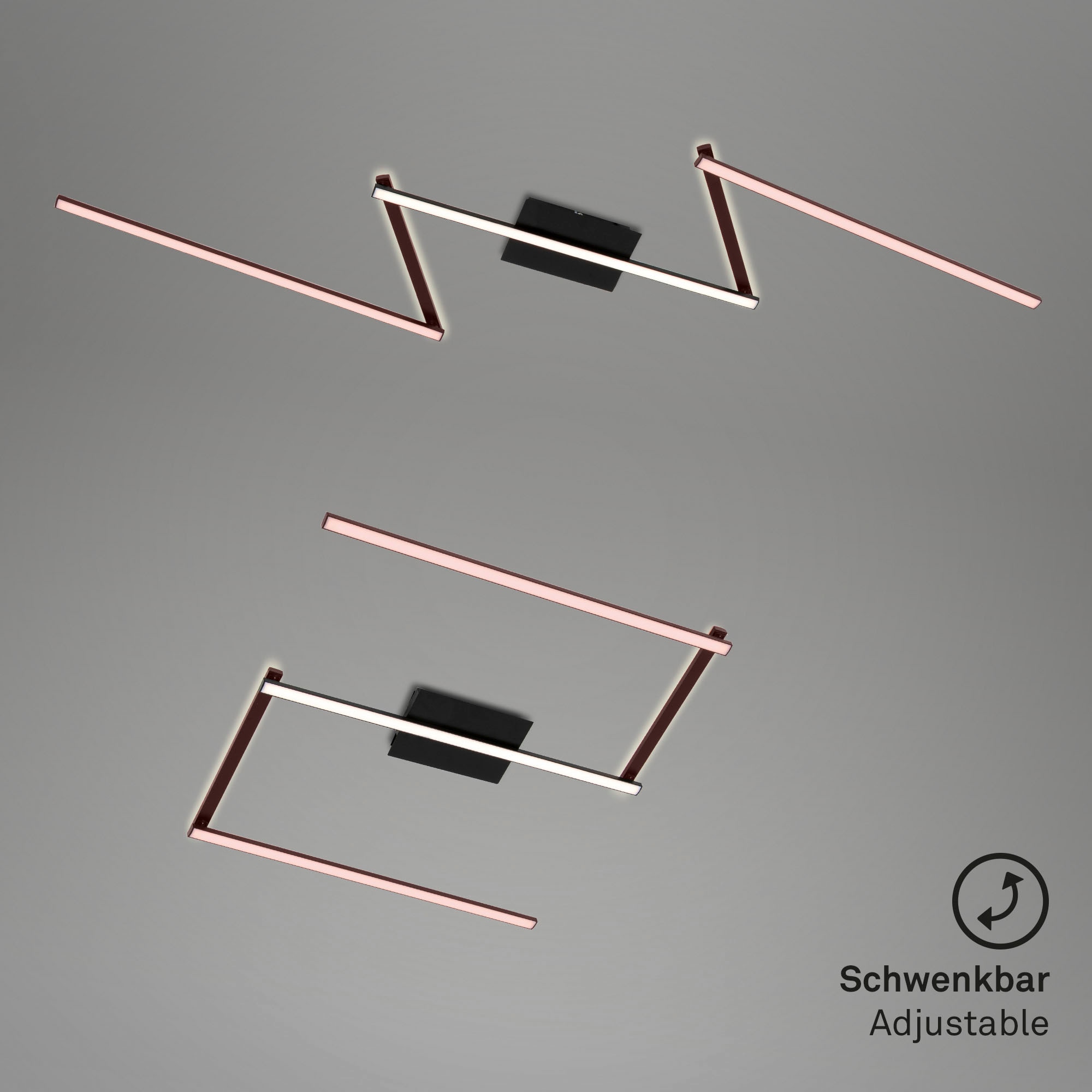 Briloner Leuchten LED Deckenleuchte »3501015 STAFF«, Leuchtmittel LED-Board | LED fest integriert, Deckenlampe, 227,2x12x5cm, Schwarz, 24W, Wohnzimmer, Schlafzimmer