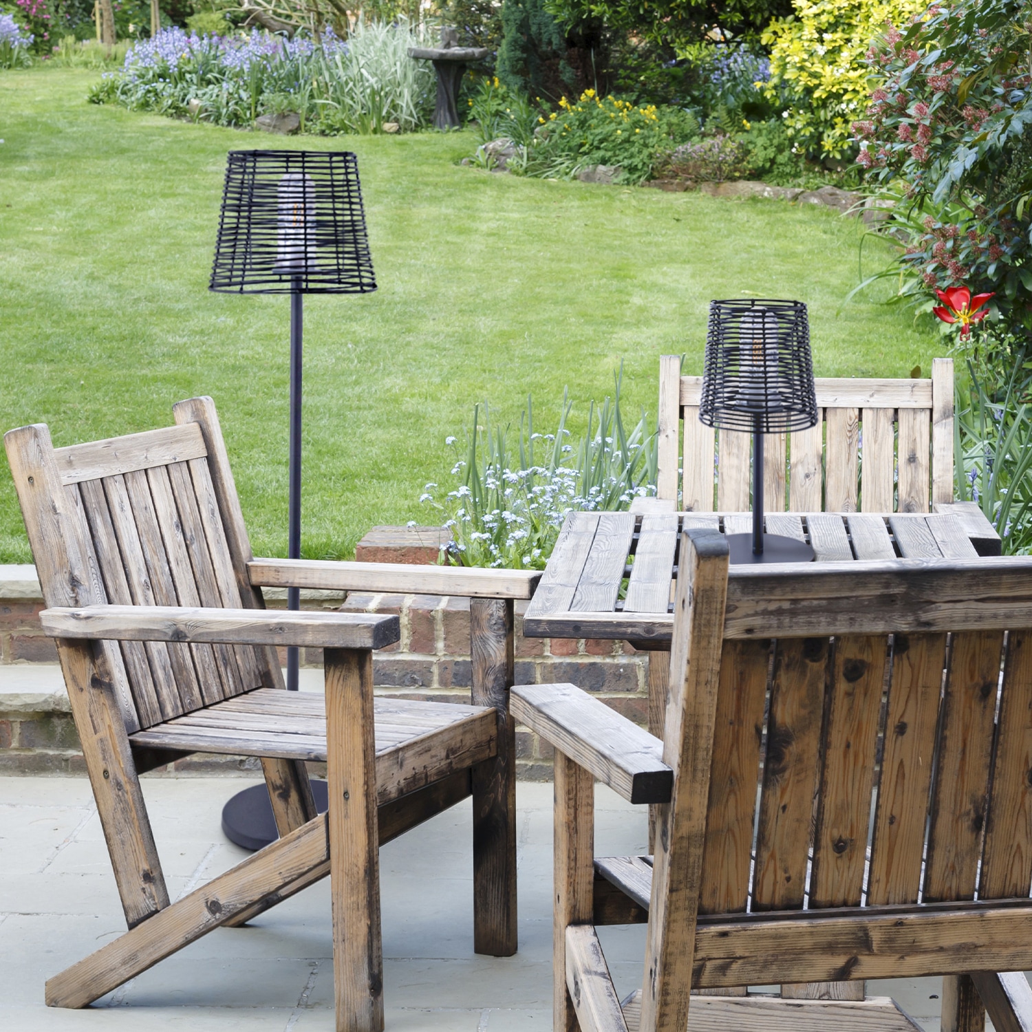 Paco Home Tischleuchte »JAD, In- & Outdoor« E27 Außenlampe, E27, Moderne Optik, IP44 spritzwassergeschützt