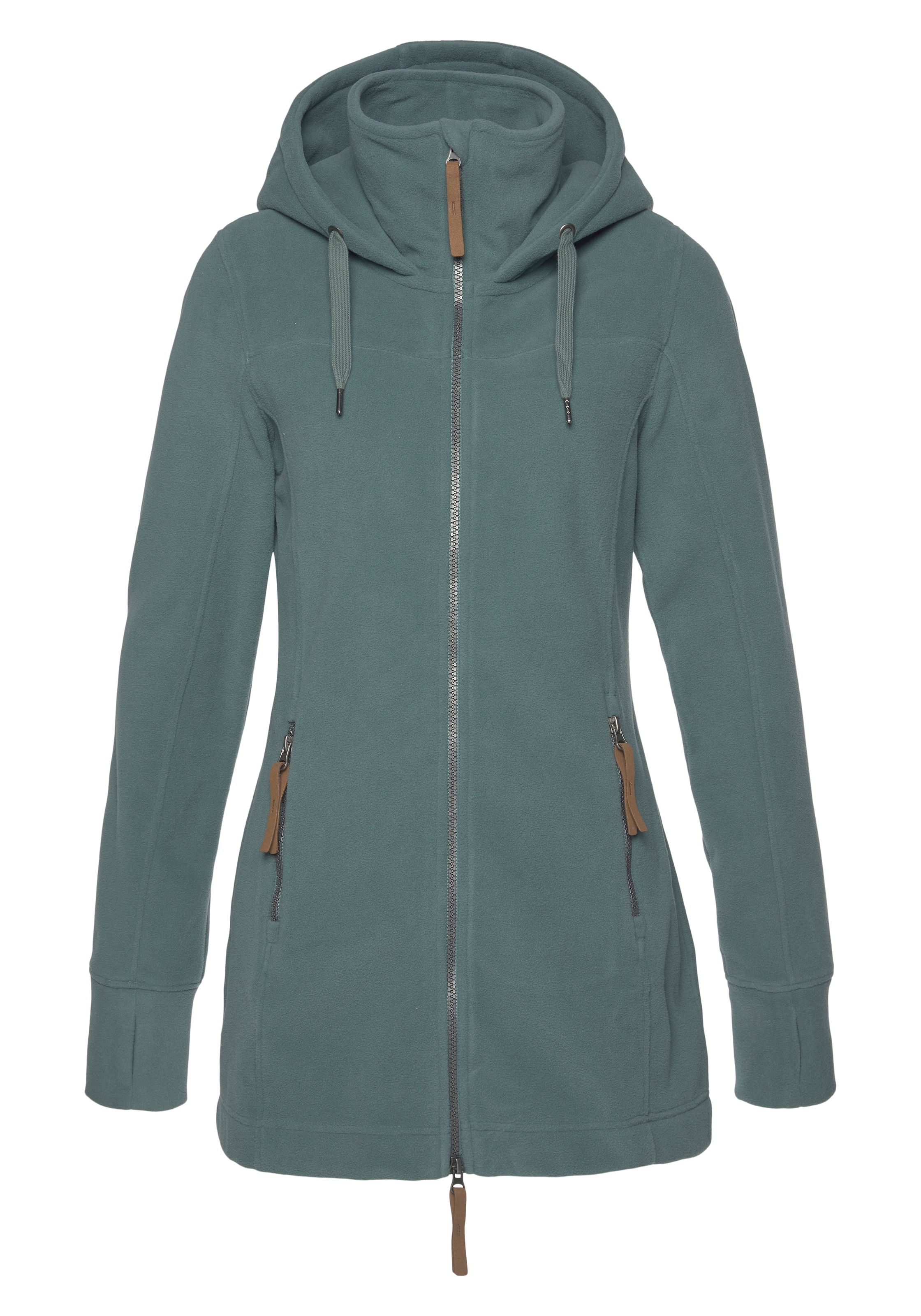 Polarino Fleecejacke, mit Kapuze, aus Fleece, atmungsaktiv, schnell trocknend