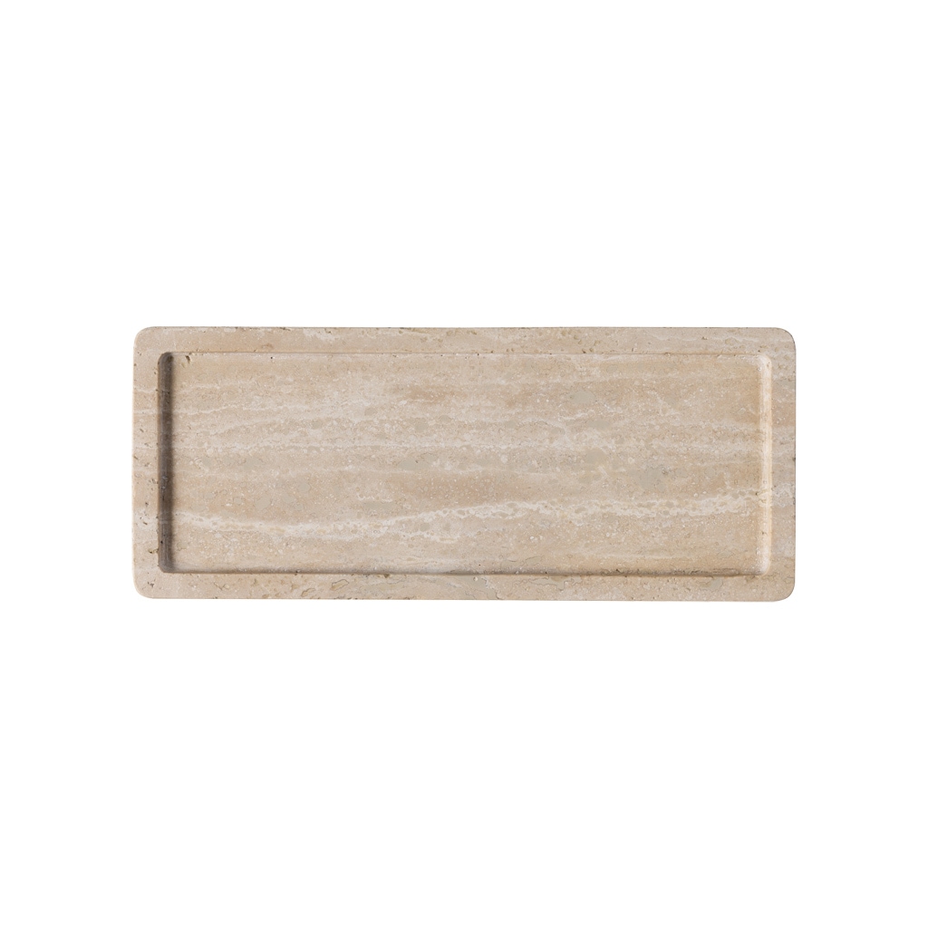 Villeroy & Boch Servierplatte »Servierplatte Manufacture Travertine 25,5 x 10,5 cm beige« Handarbeit