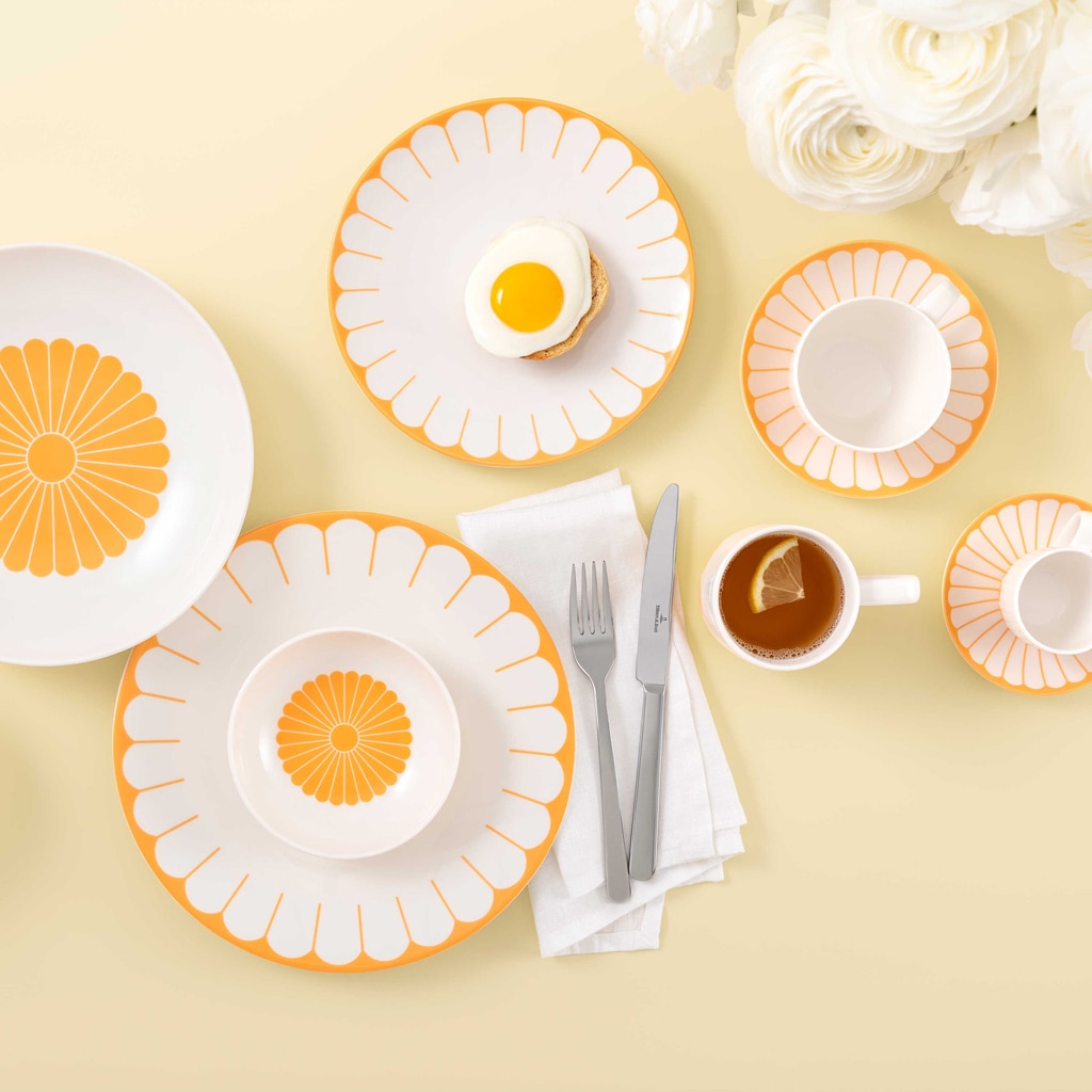Villeroy & Boch Tasse »Espressotassen mit Untertassen Fleur Couleur 70 ml 6er Set« Spülmaschinenfest, Mikrowellensicher