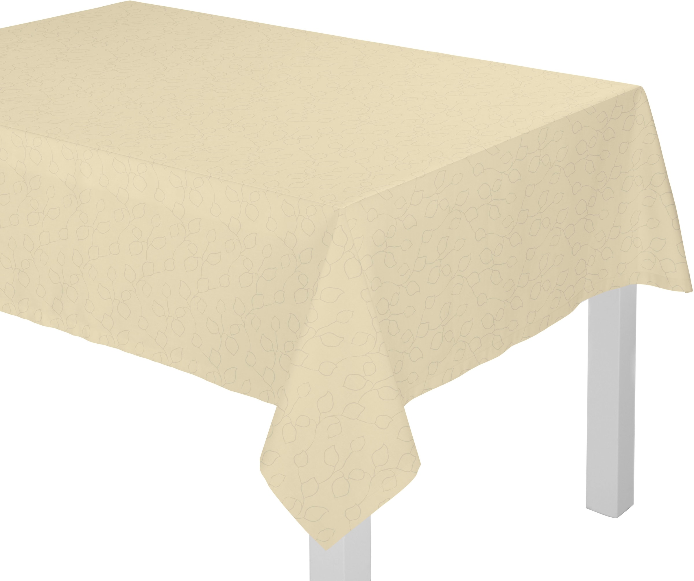 Wirth Tischdecke "Westport" Made in Germany, Jacquard Dekostoff, Blatt-Design, Pflegeleicht