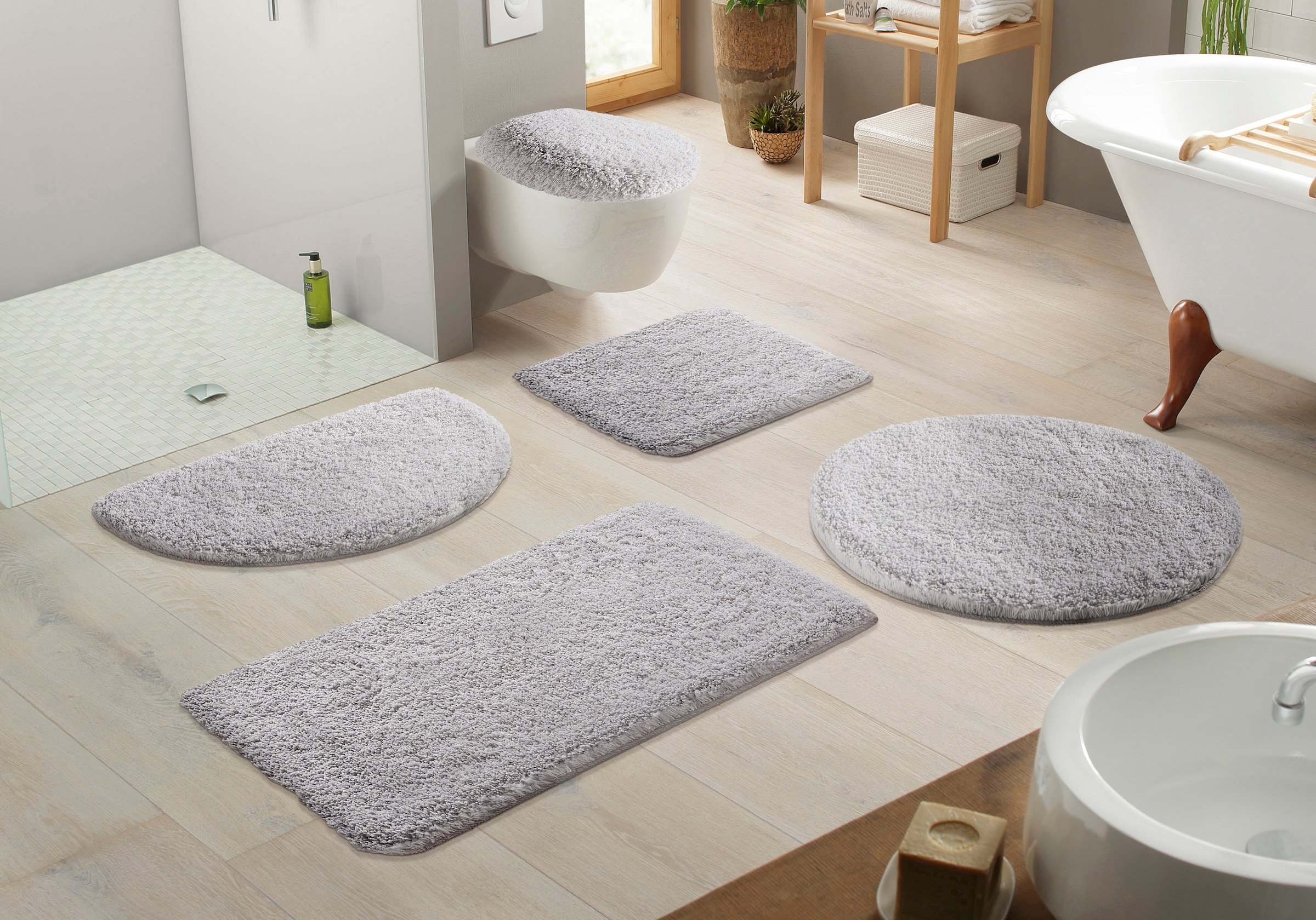Kleine Wolke Badematte »Mellow«, rutschhemmend beschichtet, schnell trocknend, Badteppich, Uni-Farben, rechteckig & rund erhältlich