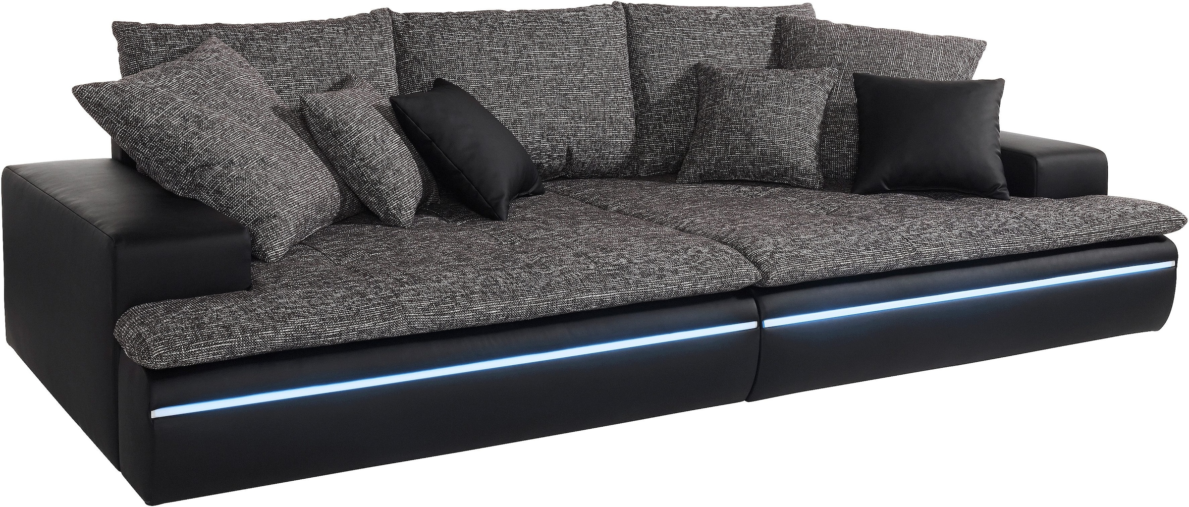 Mr. Couch Big-Sofa »Haiti«, wahlweise mit Kaltschaum (140kg Belastung/Sitz) und RGB-Beleuchtung