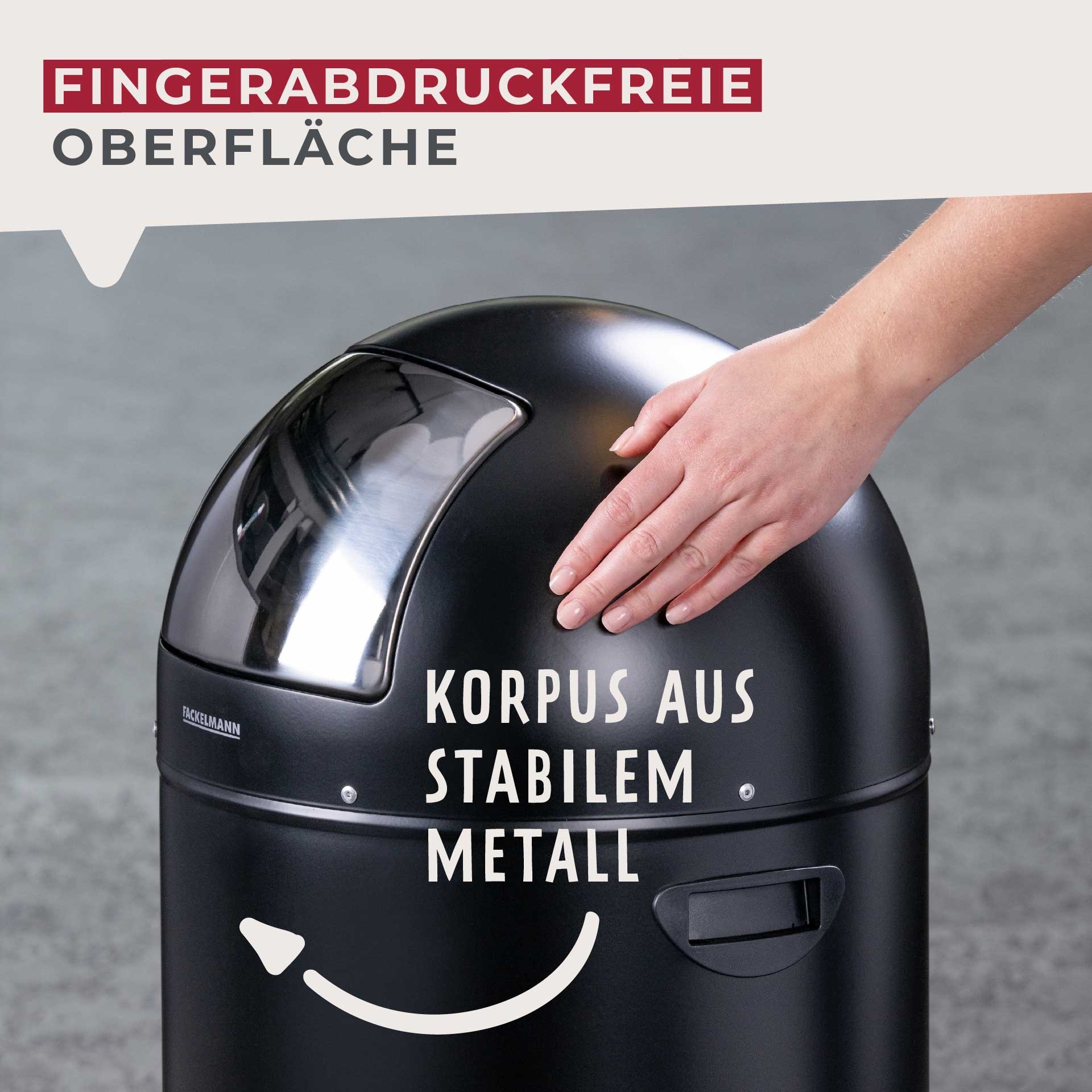 FACKELMANN Mülleimer »ROME, Pedal-Abfalleimer 33L« 1 Behälter Retro-Design, mit robustem Pedalmechanismus und Edelstahl-Inneneimer