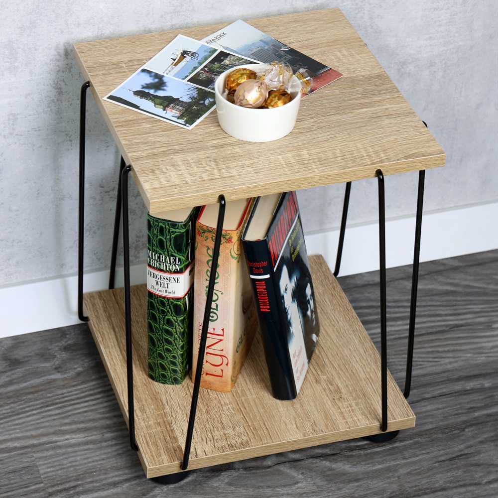 KESPER® Beistelltisch »Tisch mit 2 Ablagen, Höhe ca. 38,5 cm« 1 Stk. tlg. in sonoma Eichenholzoptik