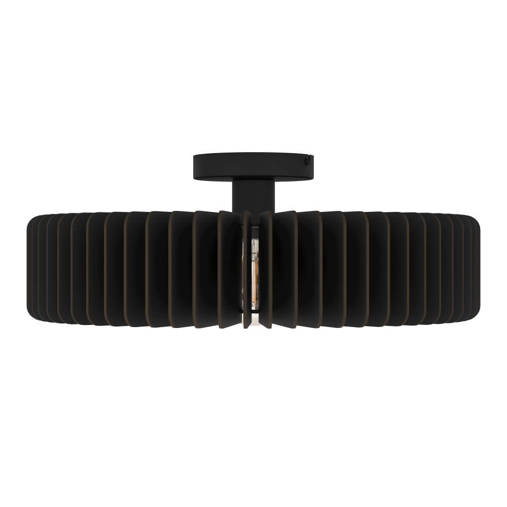 EGLO Deckenleuchte »PALOMBAIA«, 1 flammig, Leuchtmittel E27 | ohne Leuchtmittel, Deckenlampe, Wohnzimmerlampe aus Holz in Schwarz, E27 Fassung, Ø 50 cm