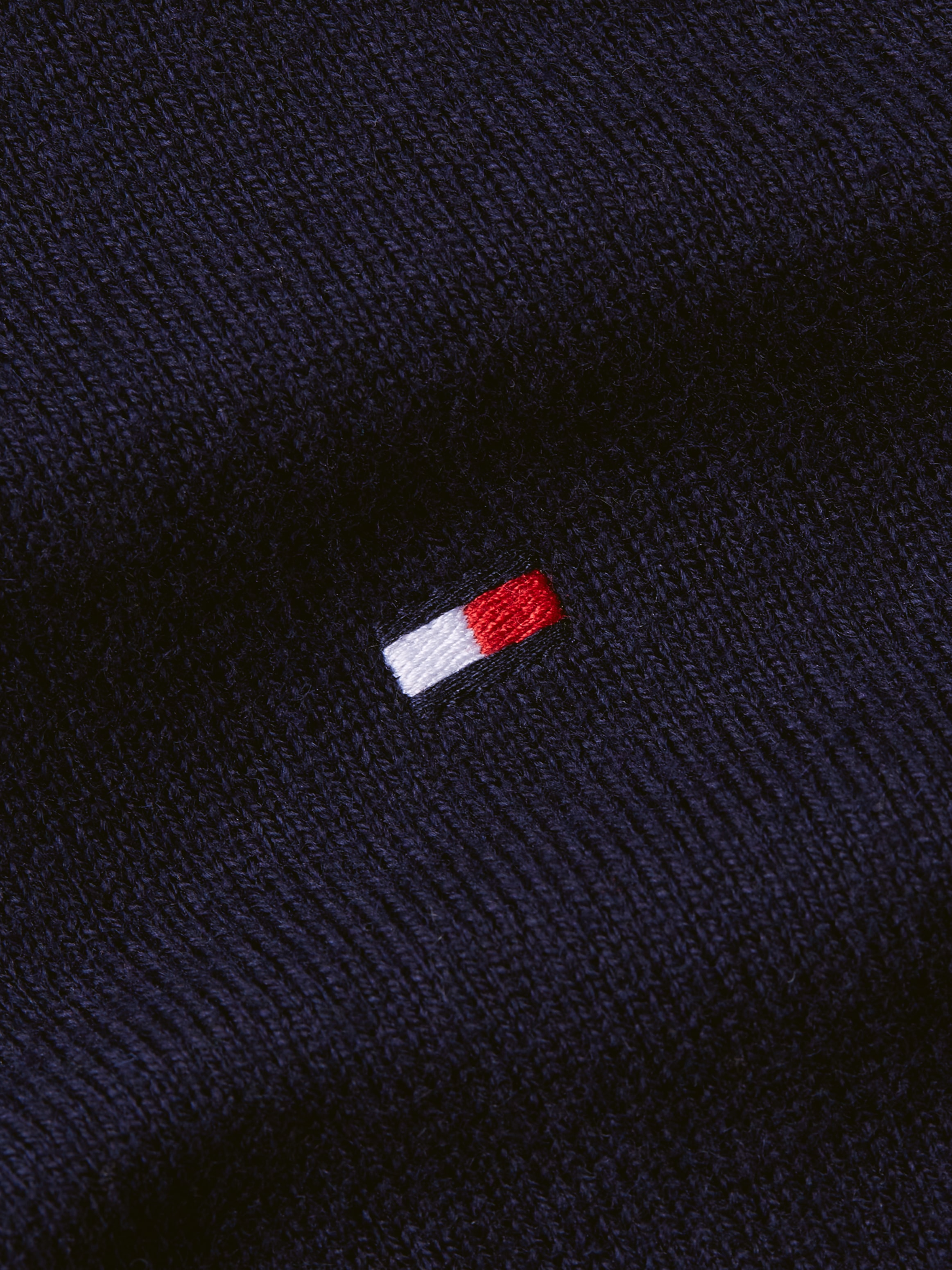 Tommy Hilfiger Polokragenpullover »PIMA ORG CTN CASHMERE LS POLO« Flag-Stickerei auf Brust