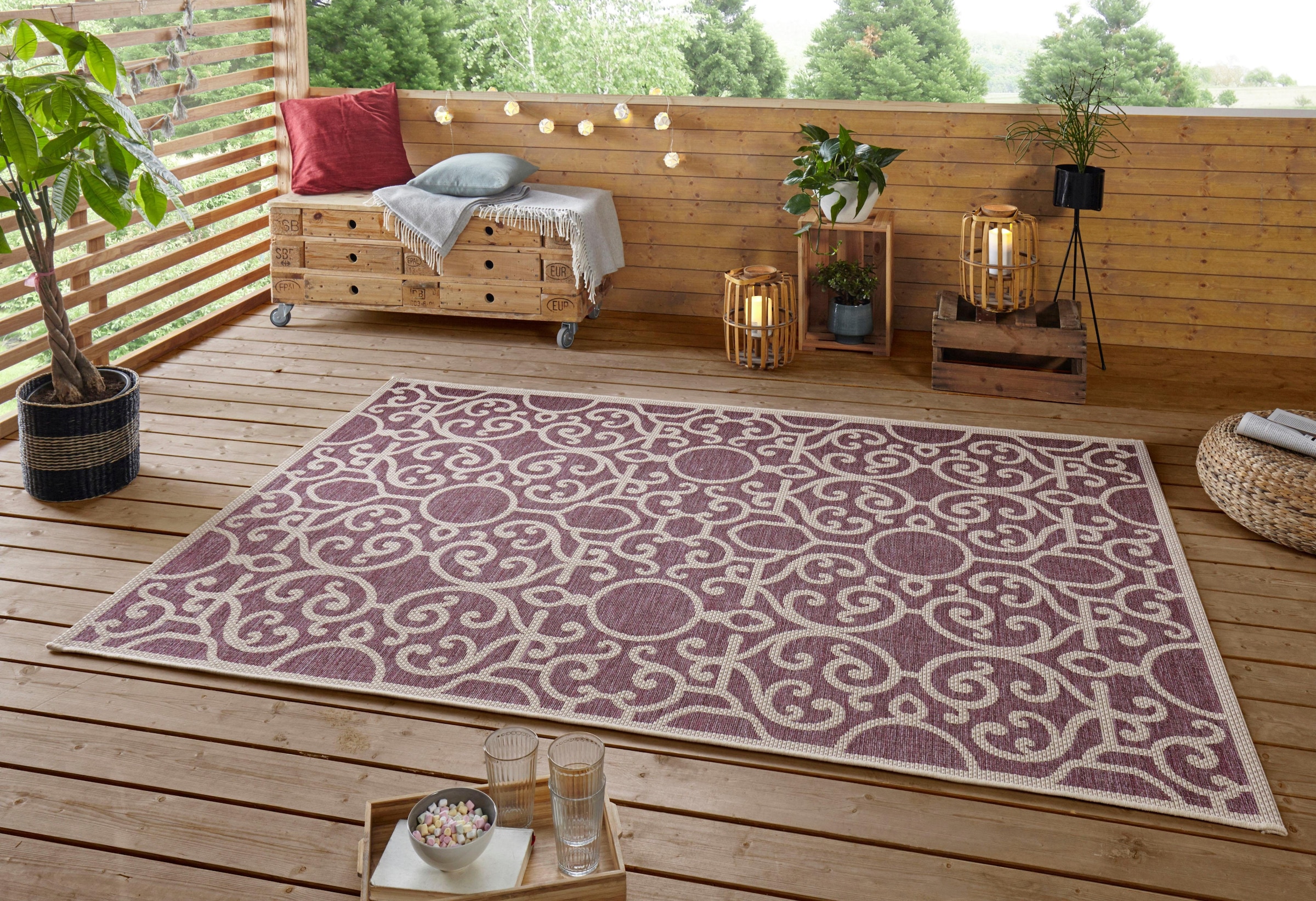 NORTHRUGS Teppich »Nebo«, rechteckig, 4 mm Höhe, Sisal Optik, Robust, Pflegeleicht, Flachgewebe