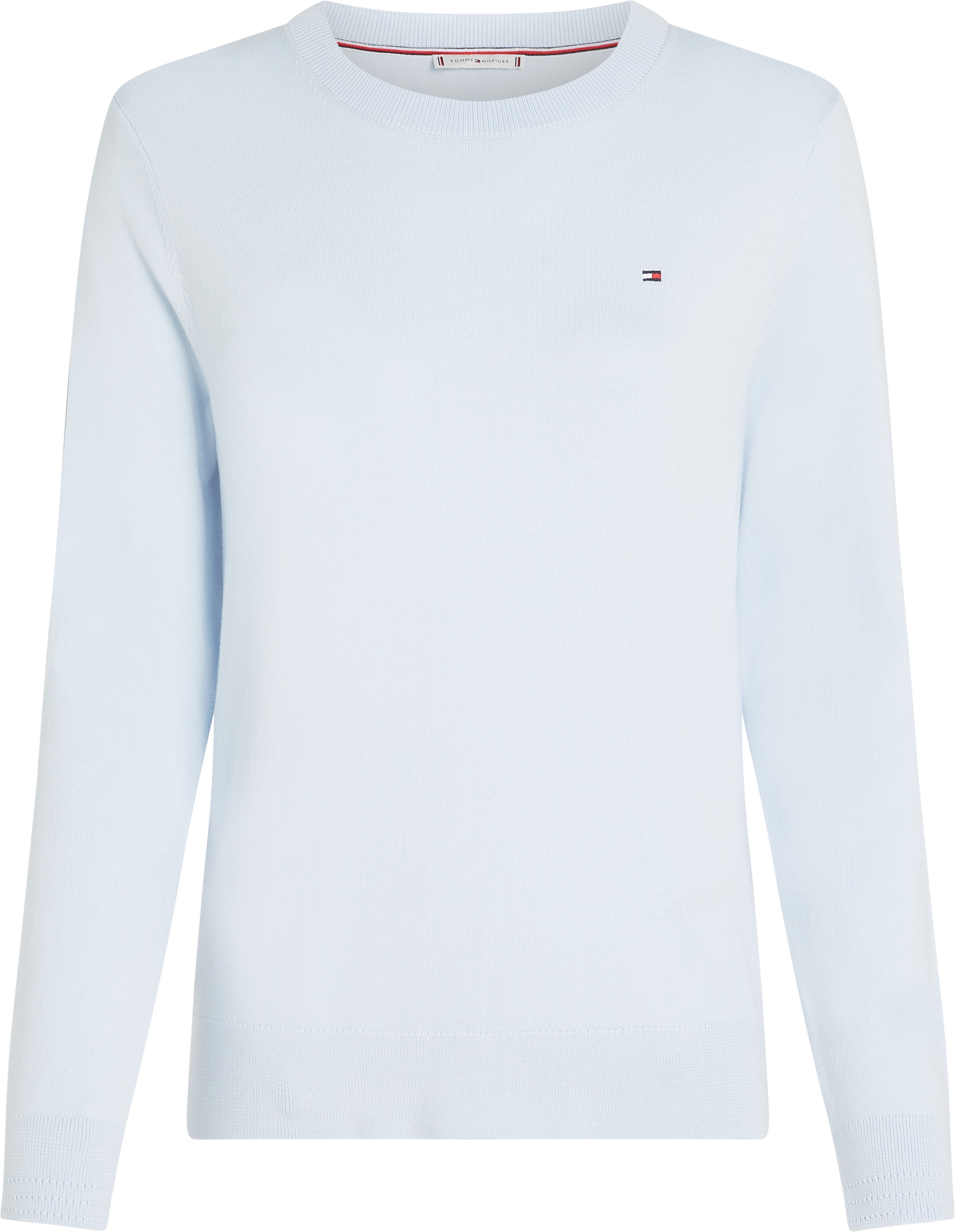 Tommy Hilfiger Rundhalspullover »CO JERSEY STITCH LS C-NK SWT«, mit Logostickerei