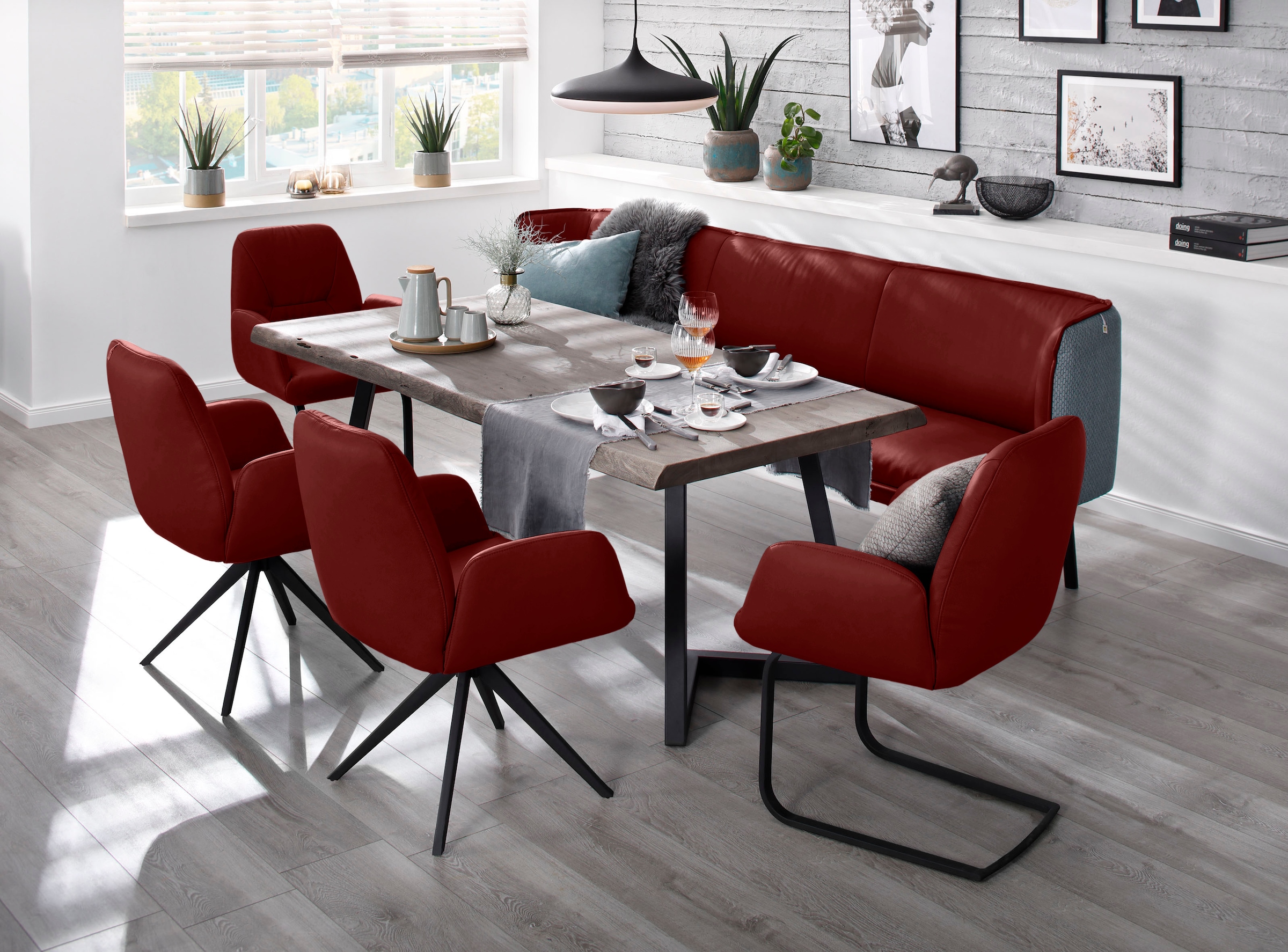 W.SCHILLIG Freischwinger »ole« (Set) 2 Stk.2er- oder 4er-Set, Gestell in Schwarz pulverbeschichtet