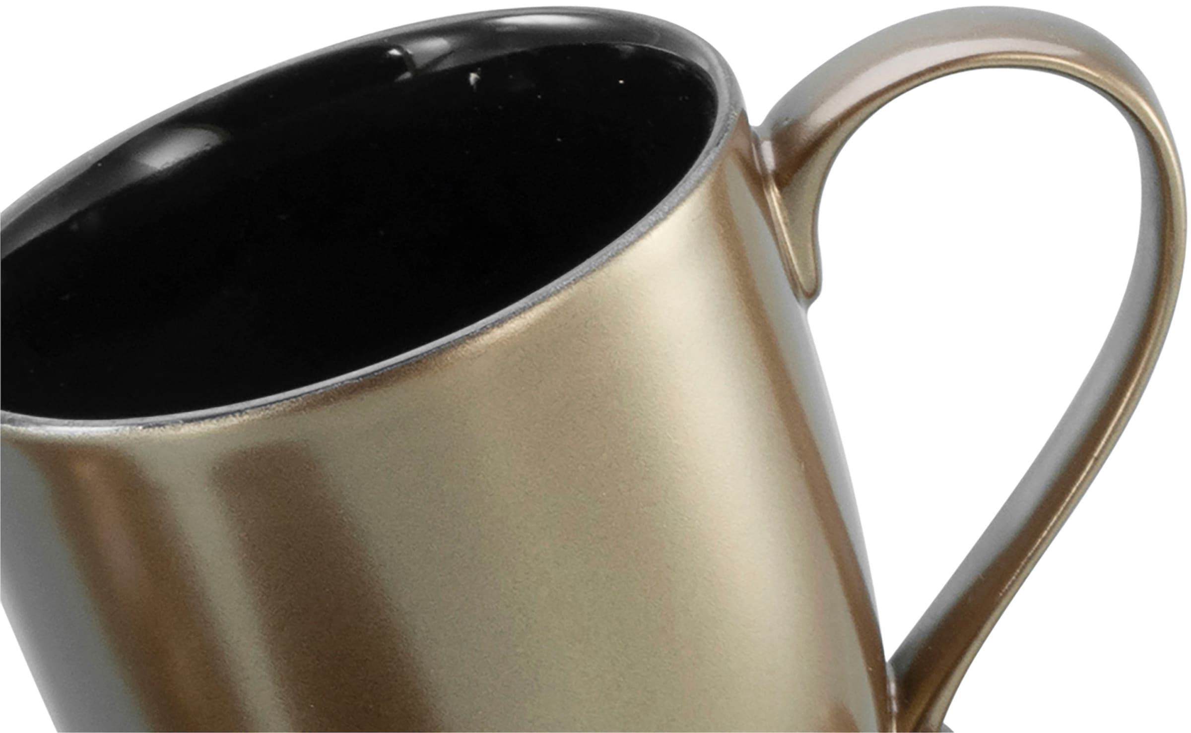 CreaTable Becher »Golden Days Schwarz, Becherset, 6-tlg.« Goldfarbene Spezialglasur